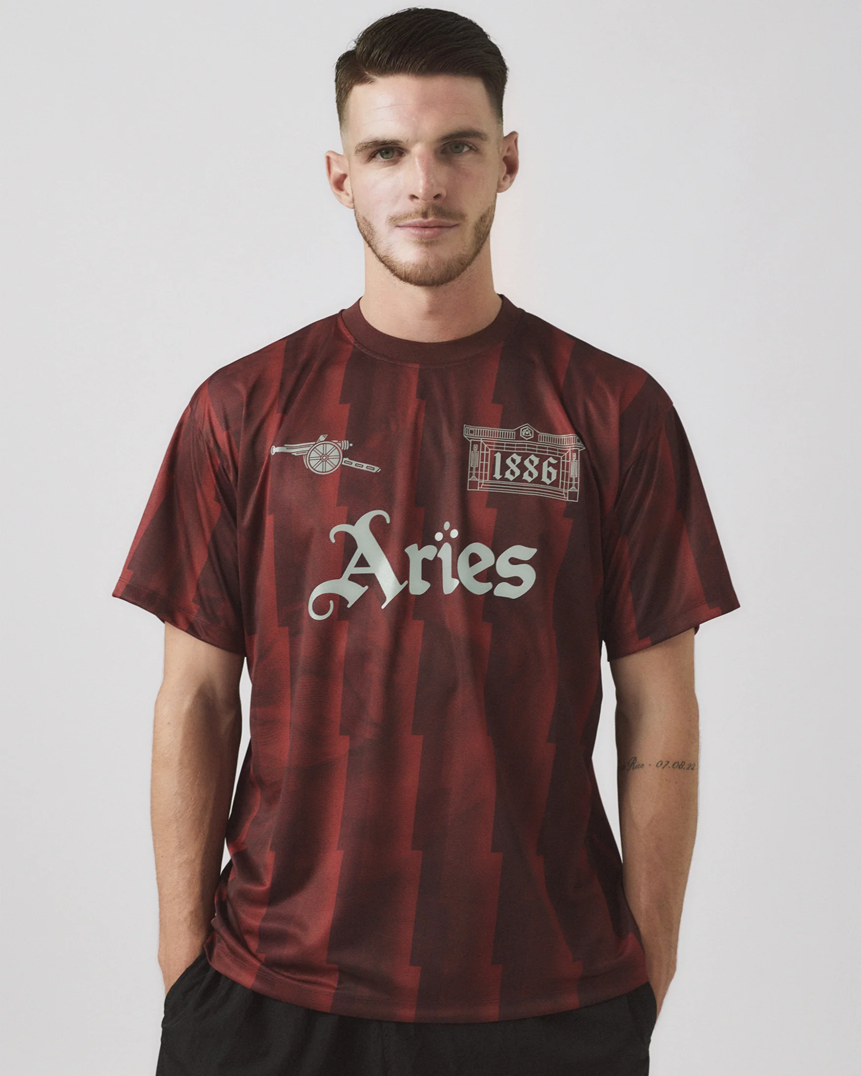 Arsenal X Aries Lightning Stripe Poly Tee - Image 2