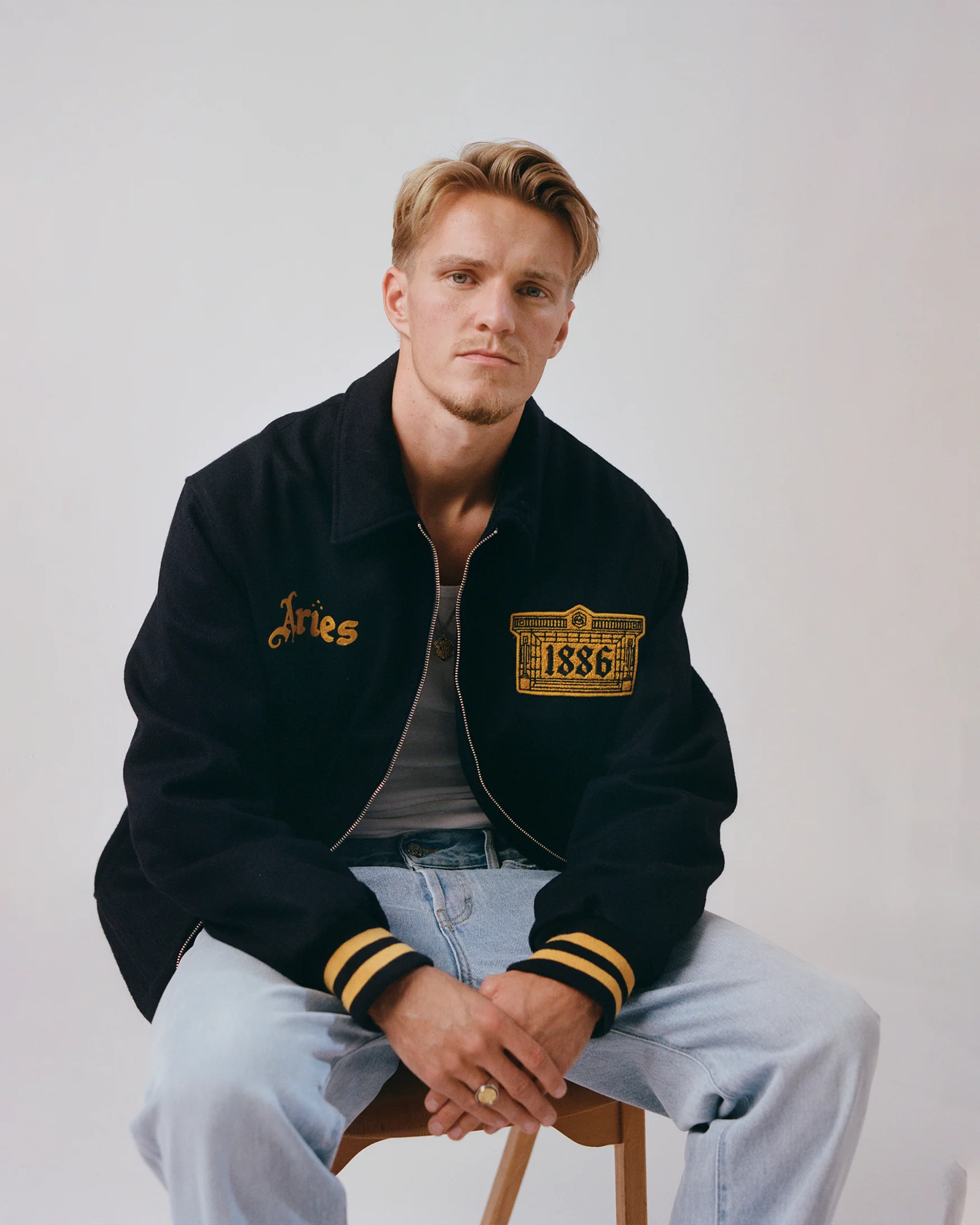 Arsenal X Aries Wool Bomber Jacket - Image 7