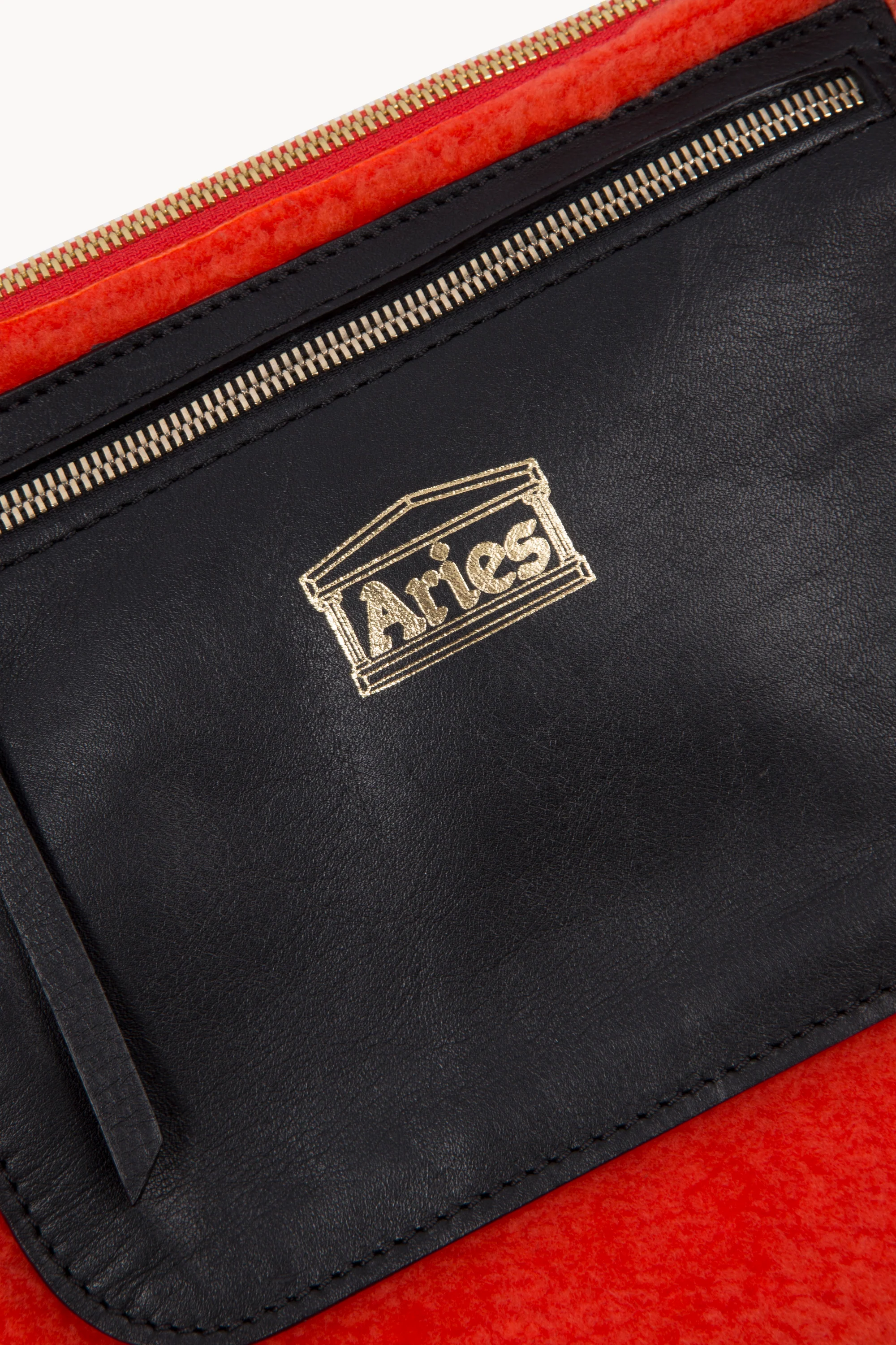 Sheepskin Oversized Pouch With Logo Strap - Image 3