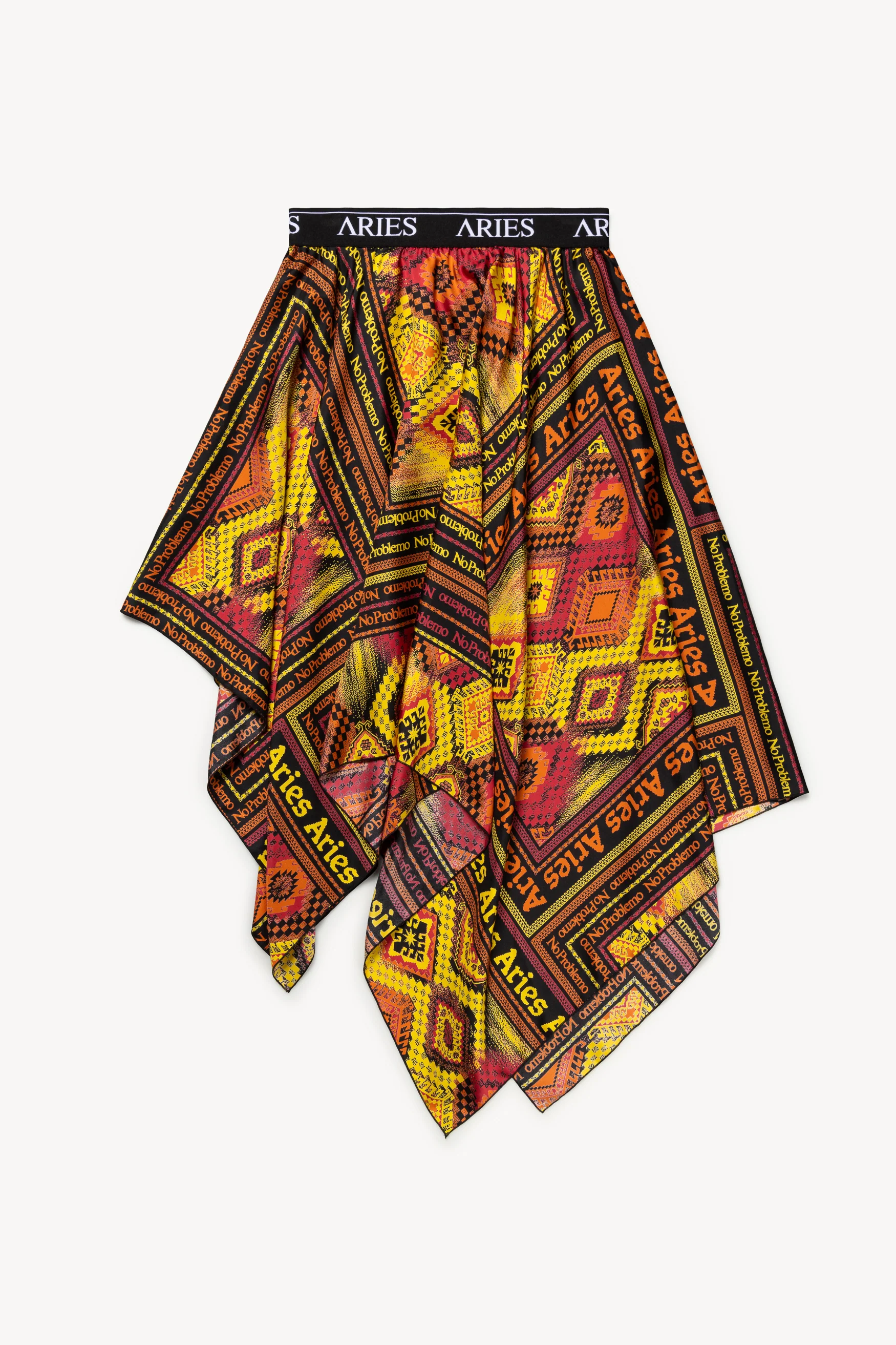 Scarf Print Handkerchief Silk Skirt