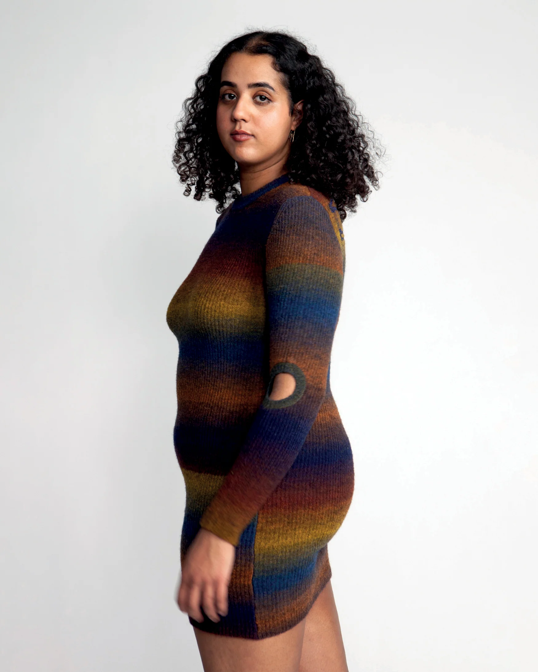Boucle Space Dye Holey Knit Dress - Image 5