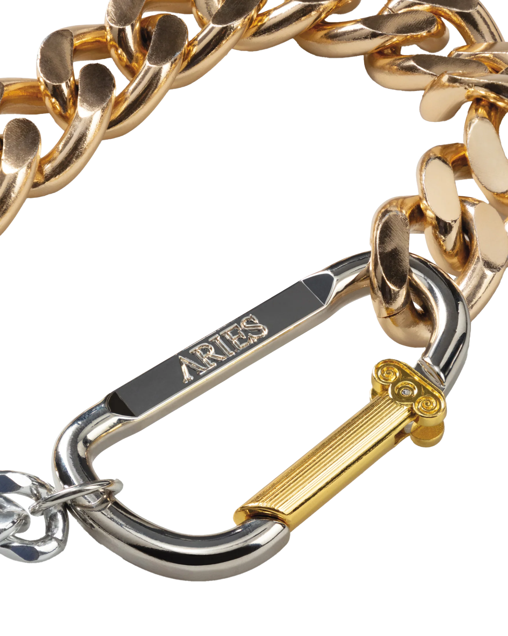 Column Carabiner Gold Chunky Necklace - Image 2