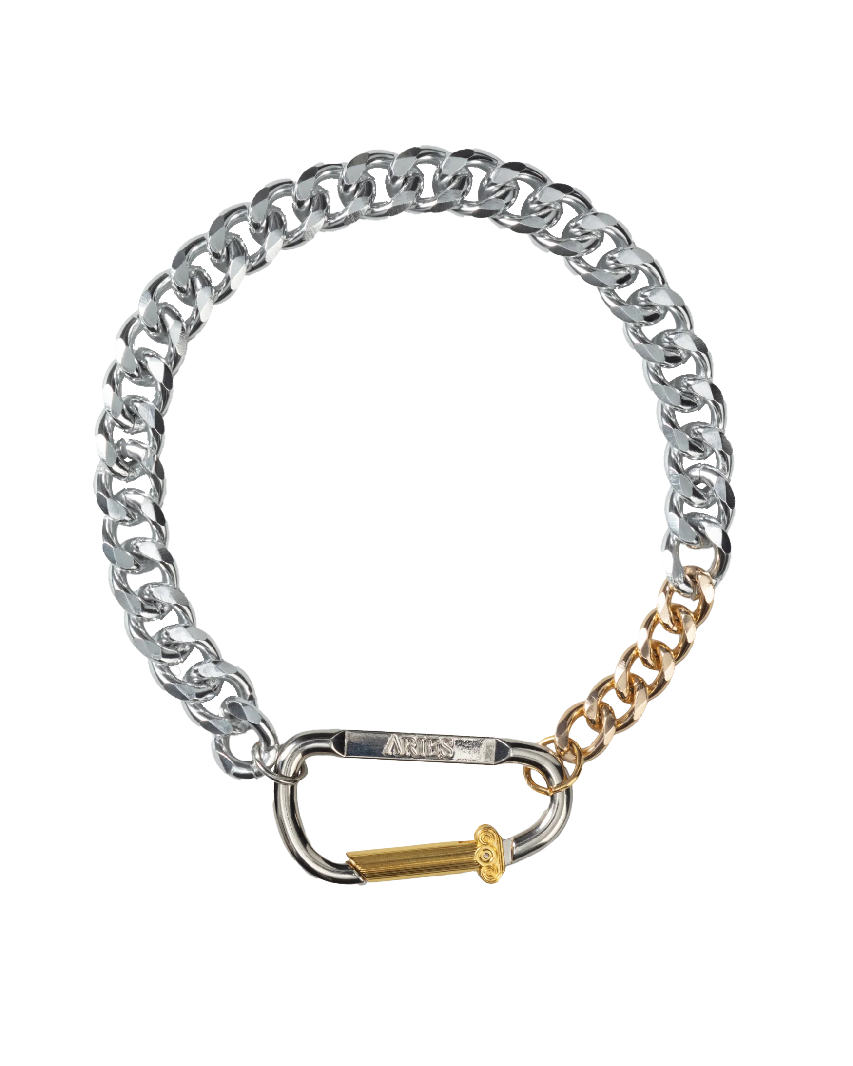 Column Carabiner Silver Necklace