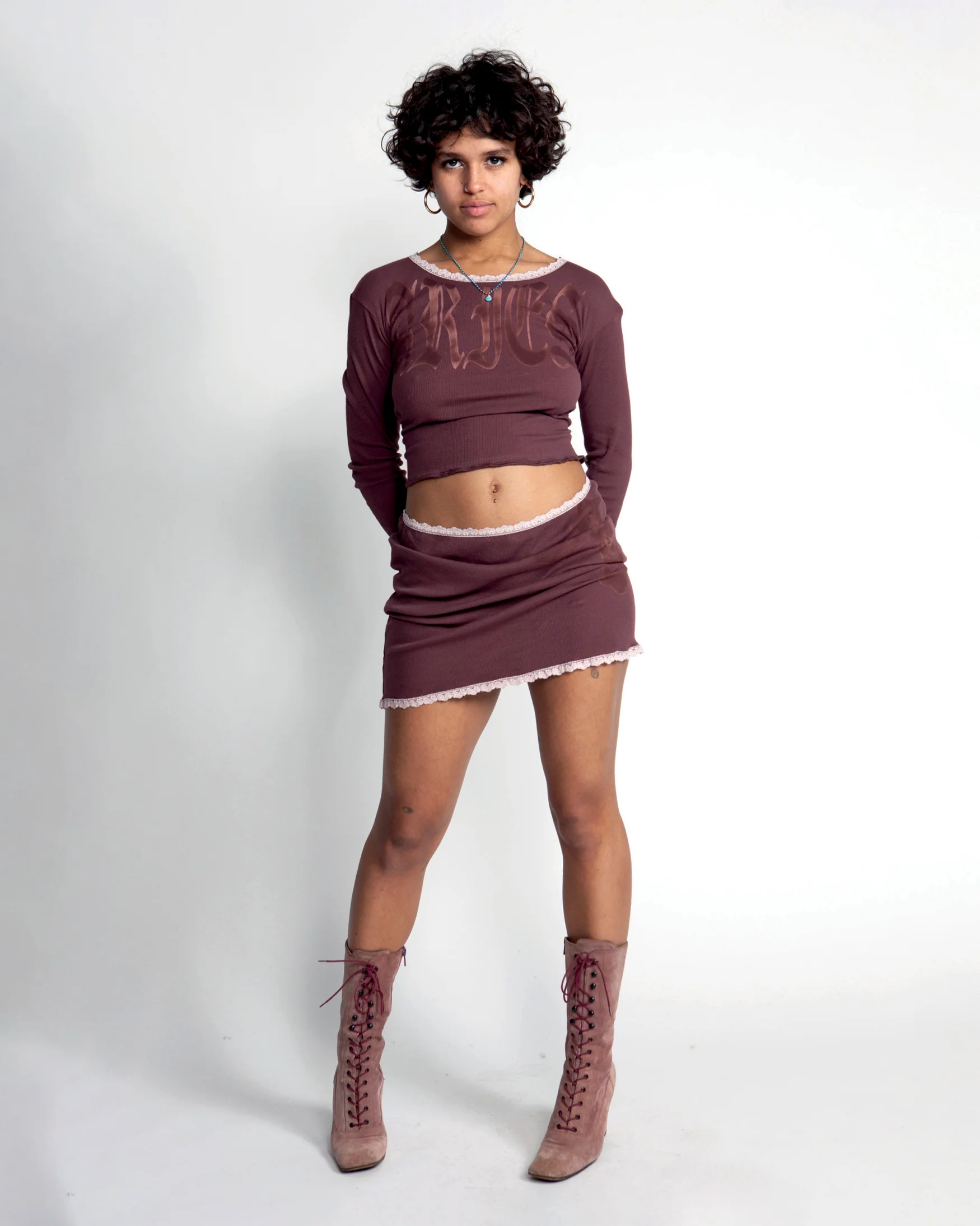 Gothic Lace Trim Skirt - Image 2