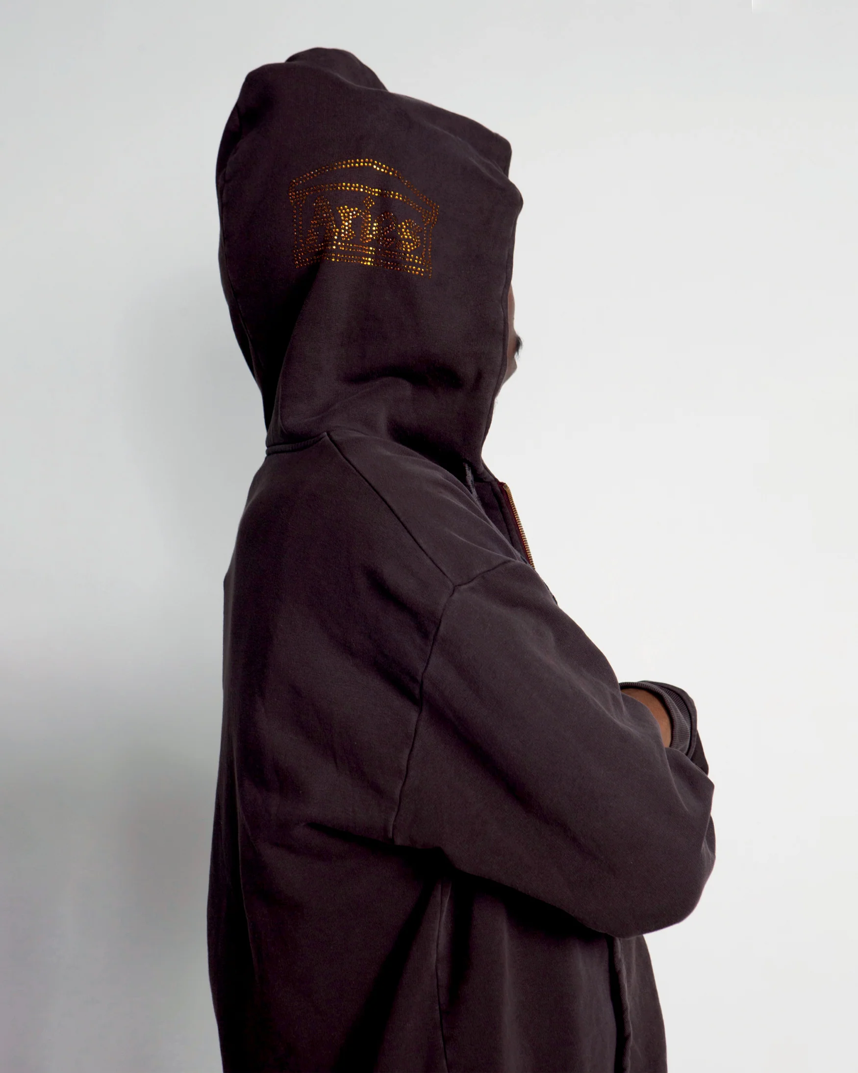 Zip Through Aged Gothic Hoodie - Image 5