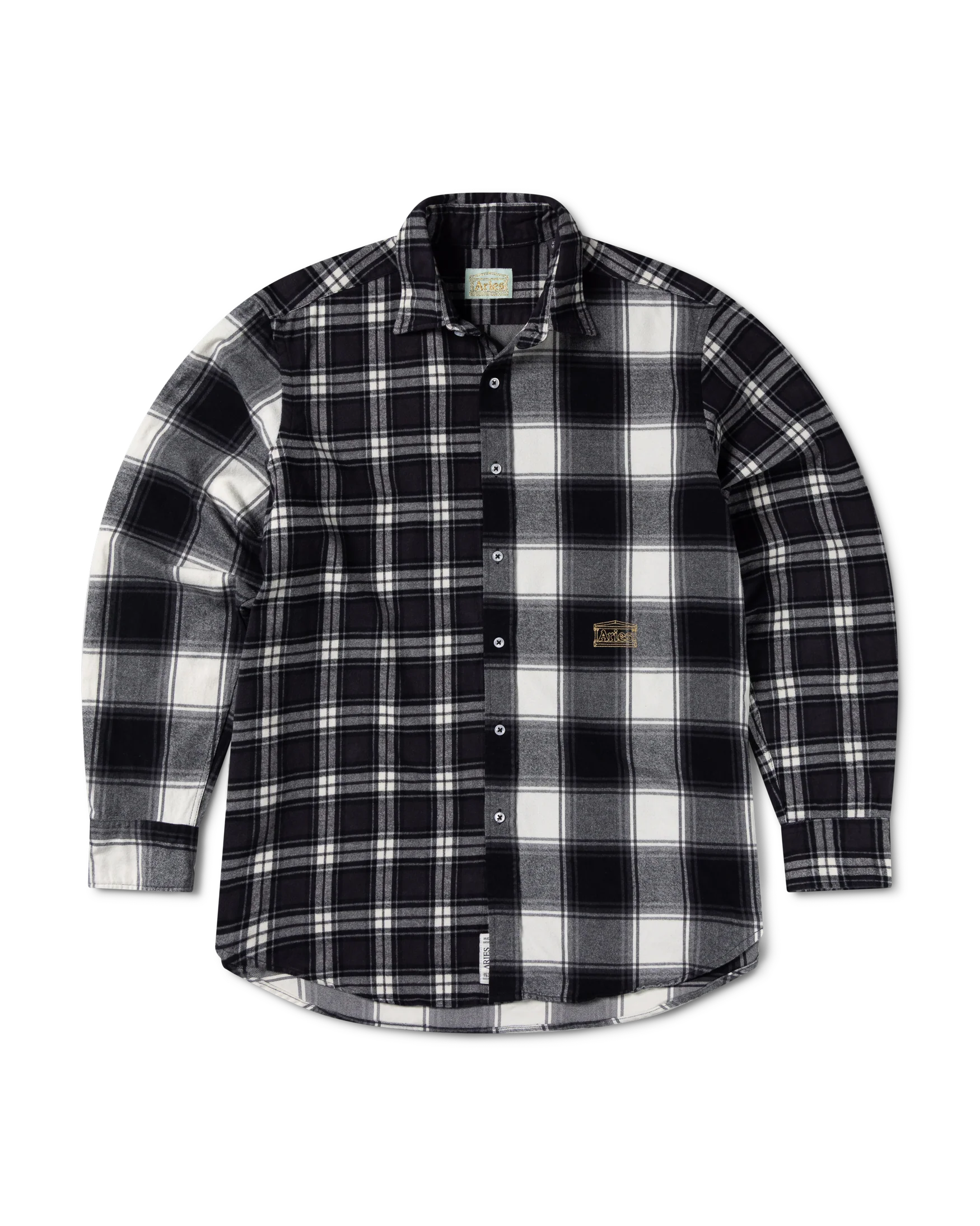 Brushed Flannel Patchwork LS Shirt