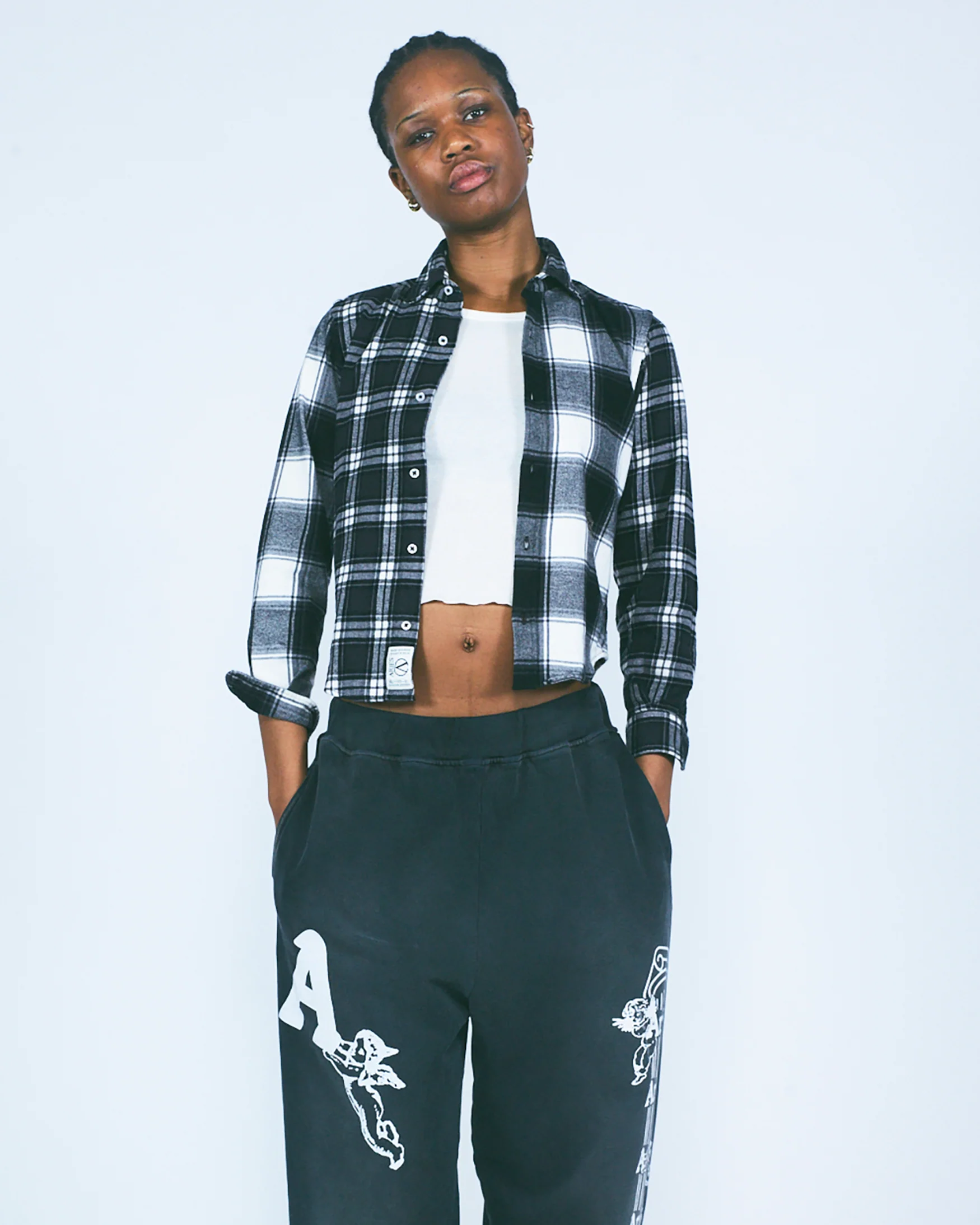 Brushed Flannel Patchwork LS Shirt - Image 11