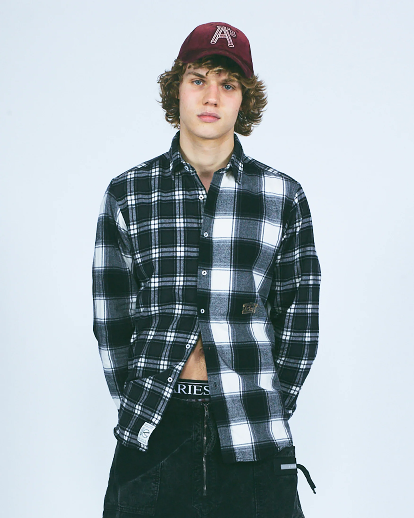 Brushed Flannel Patchwork LS Shirt - Image 2
