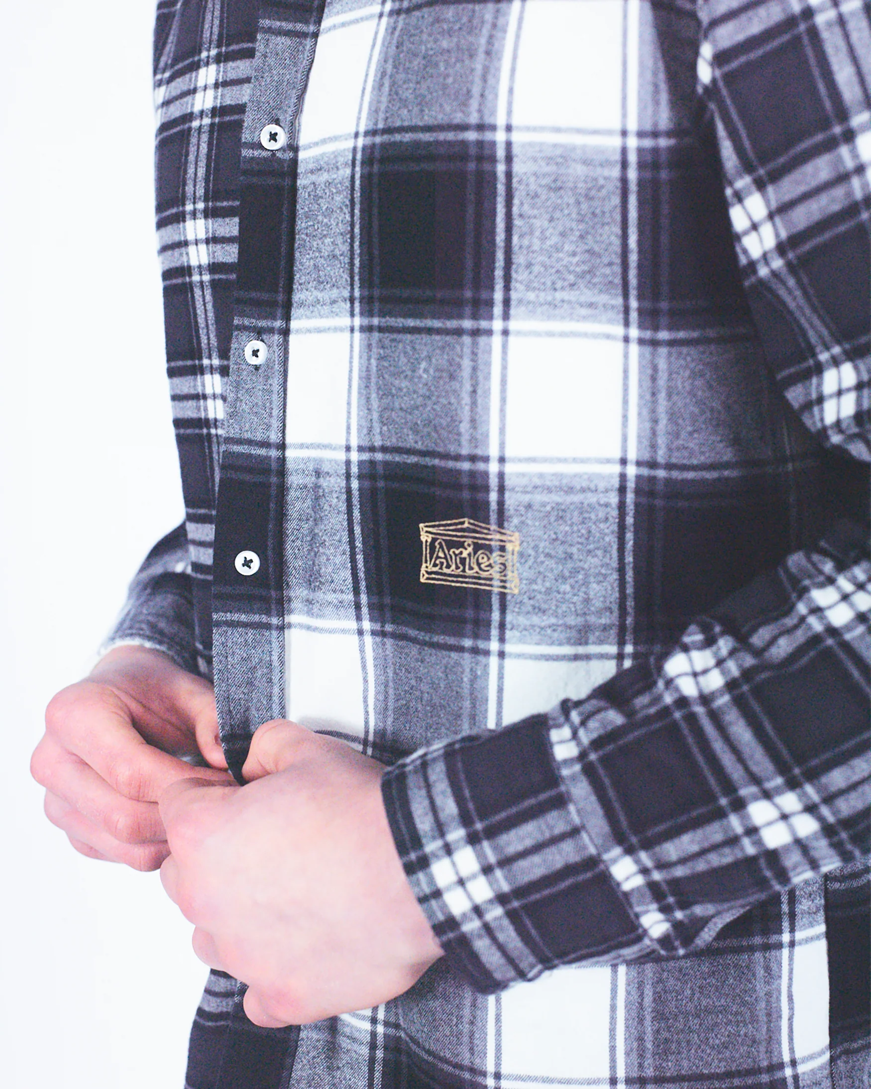 Brushed Flannel Patchwork LS Shirt - Image 9