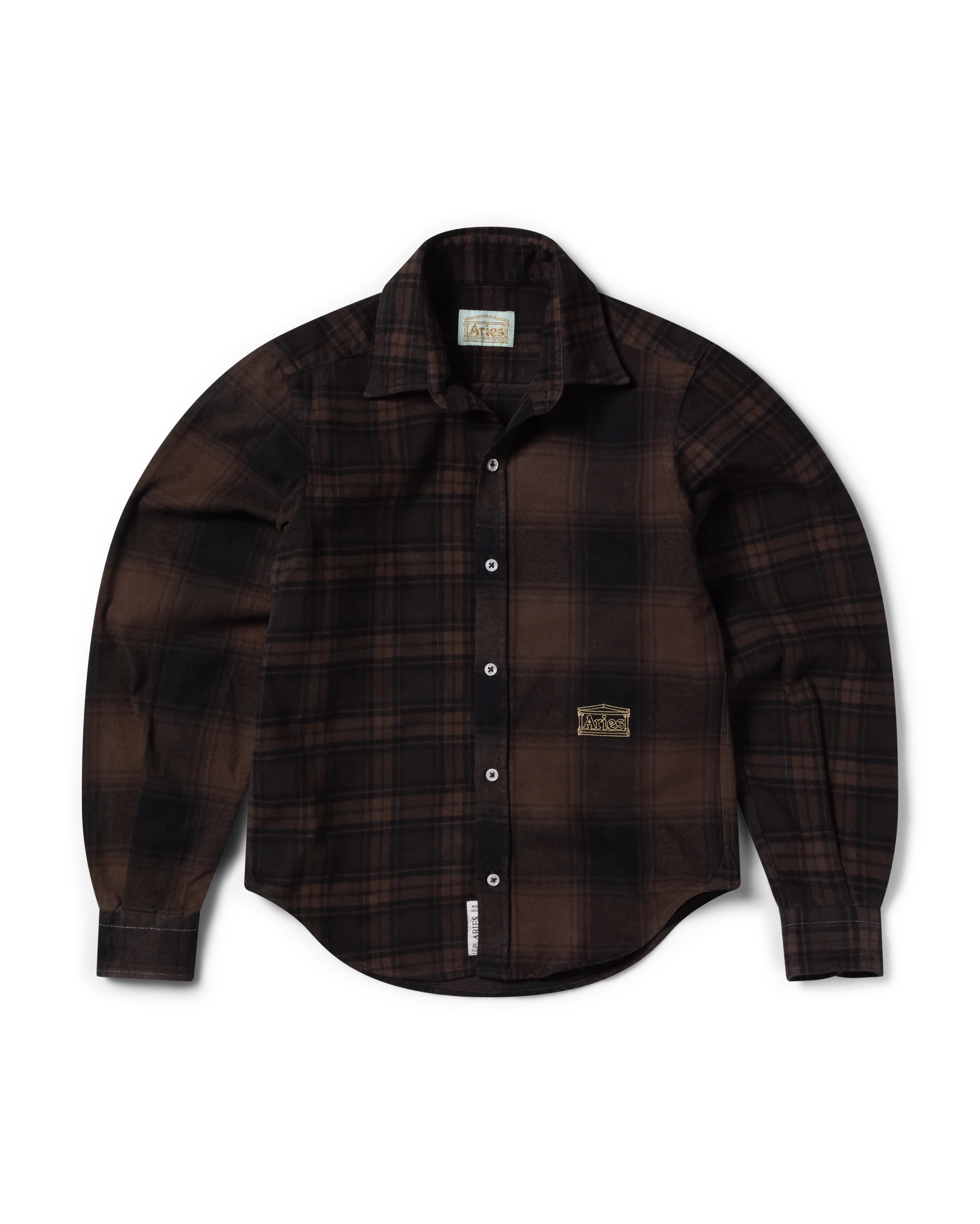 Brushed Flannel Patchwork LS Shirt - Image 5