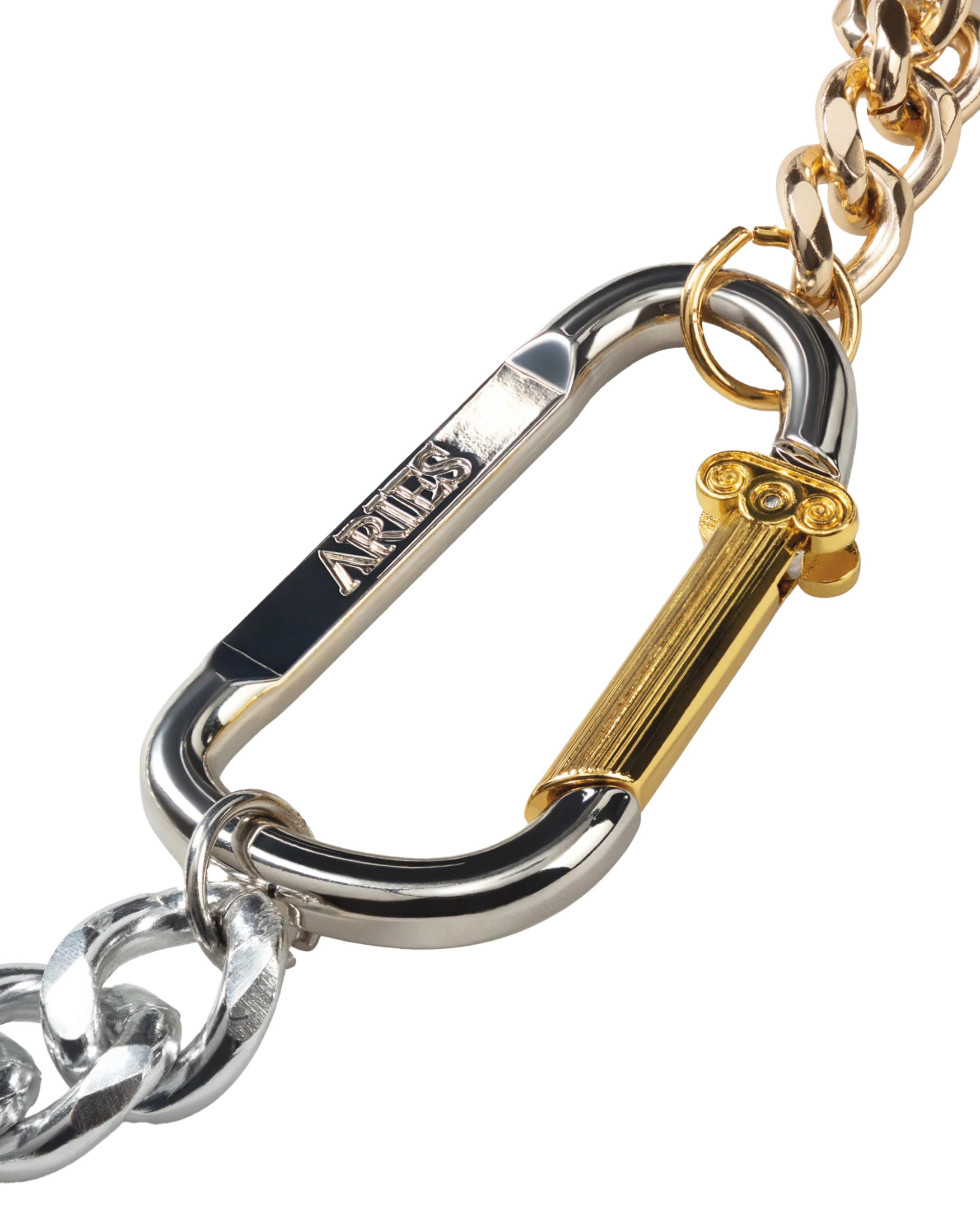 Column Carabiner Silver Necklace - Image 2