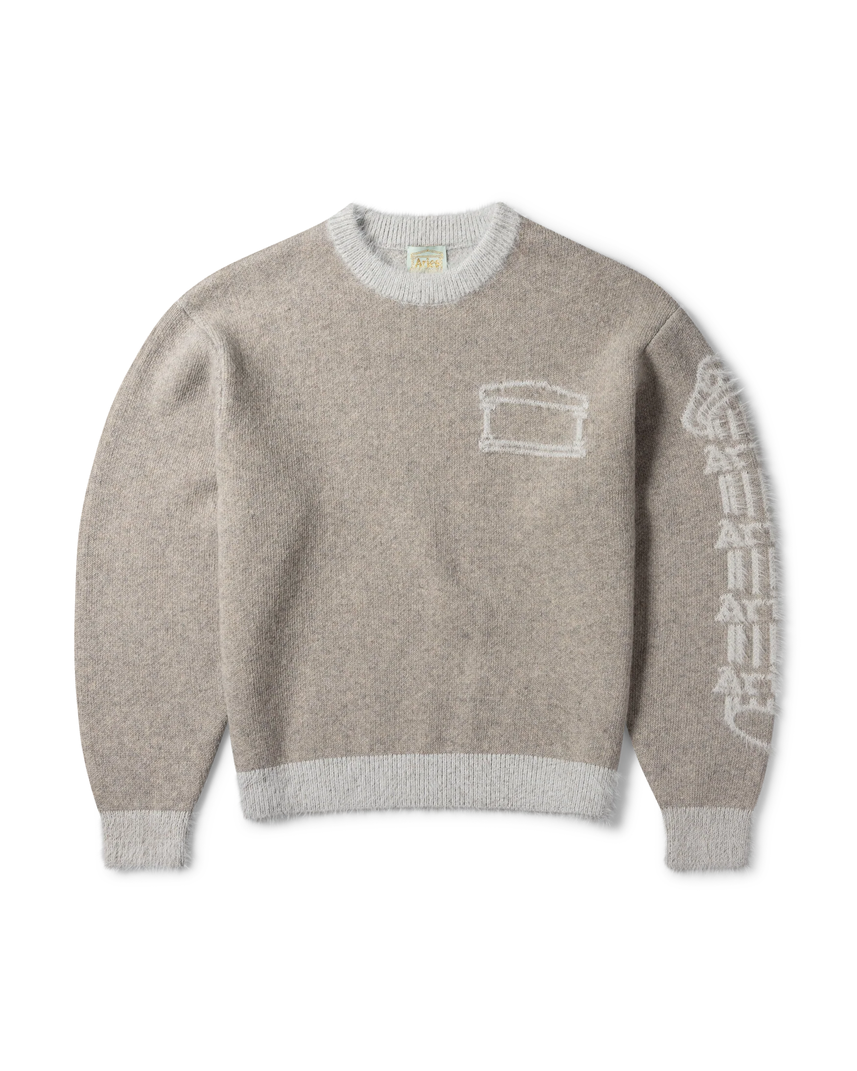 Fluffy Column Chenille Crew Neck