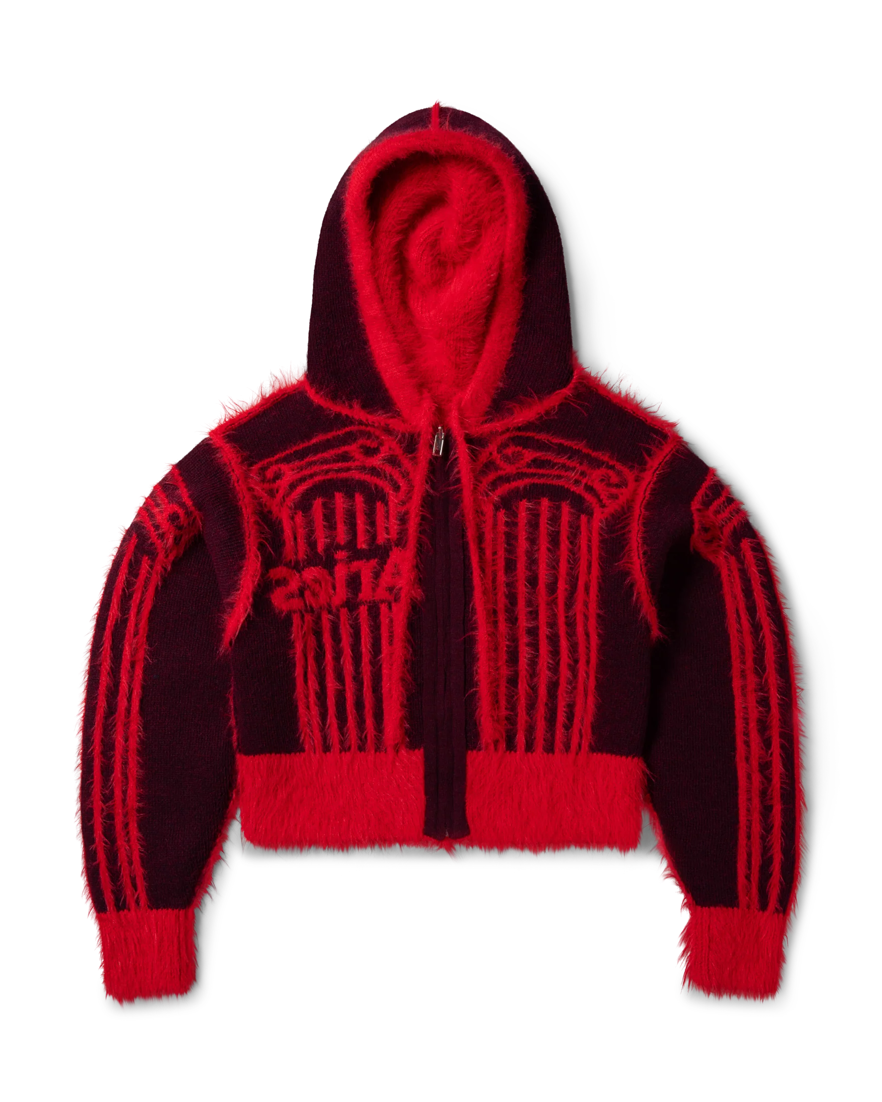 Fluffy Column Chenille Reversible Zip Thru Hoodie - Image 17