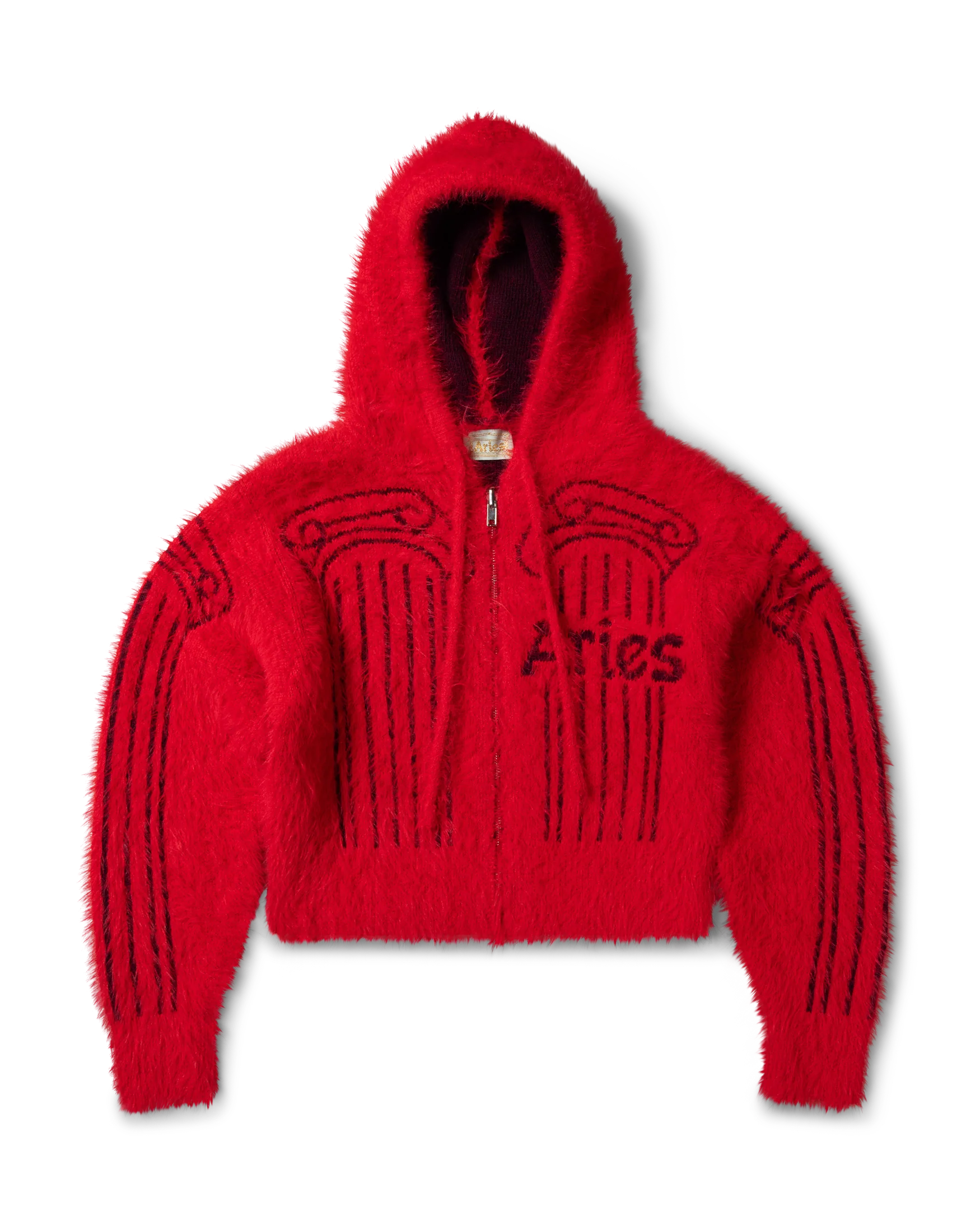 Fluffy Column Chenille Reversible Zip Thru Hoodie - Image 4