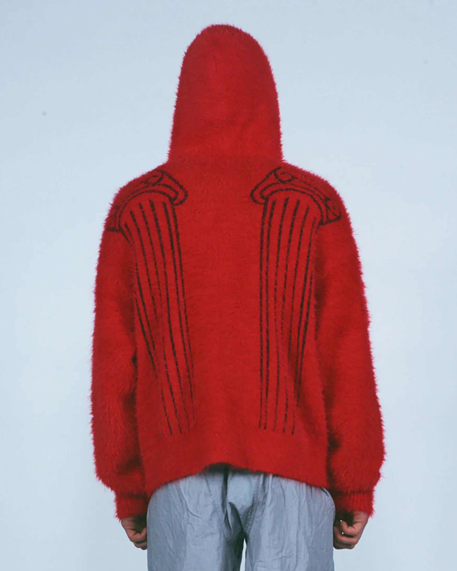 Fluffy Column Chenille Reversible Zip Thru Hoodie - Image 8