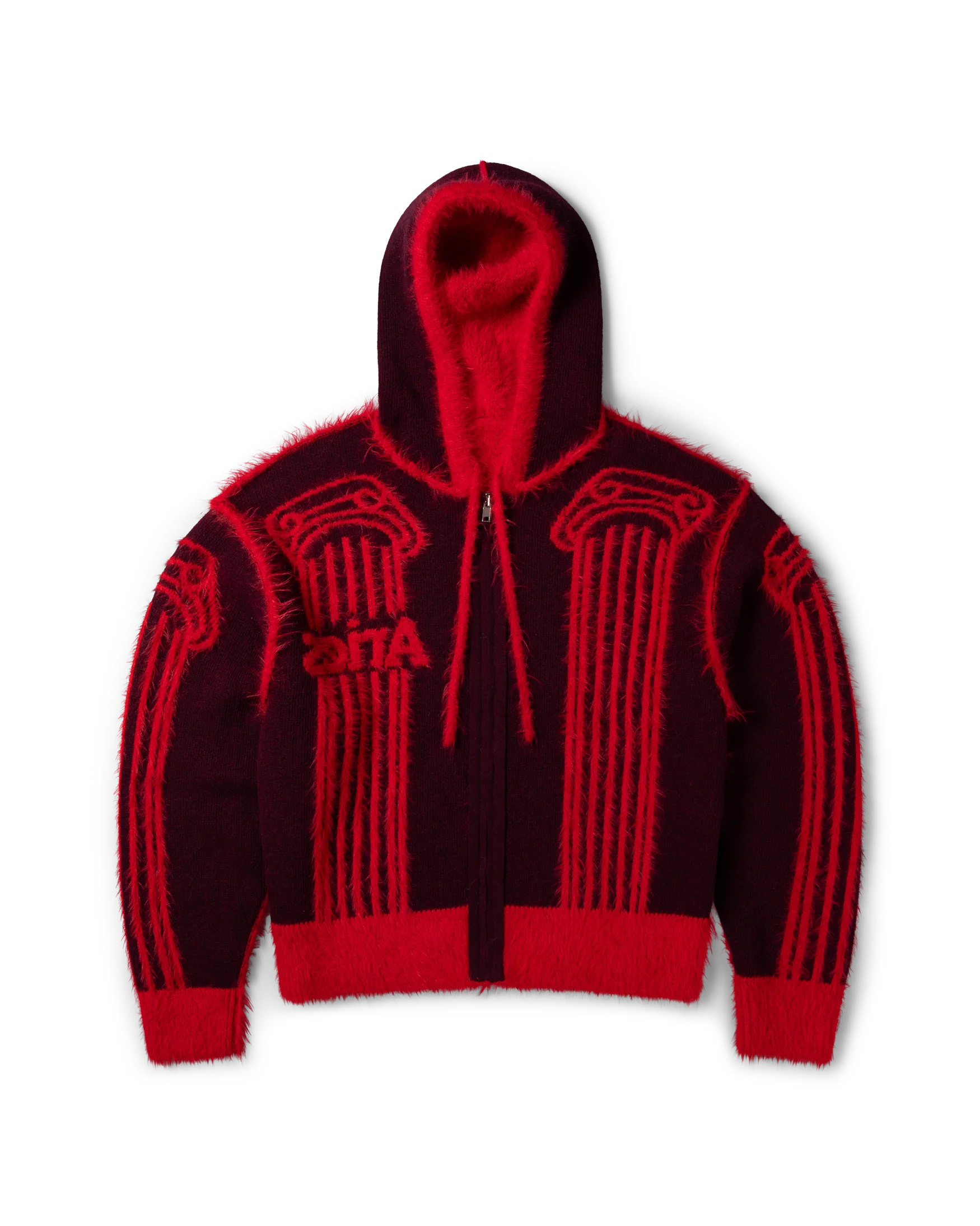 Fluffy Column Chenille Reversible Zip Thru Hoodie - Image 9