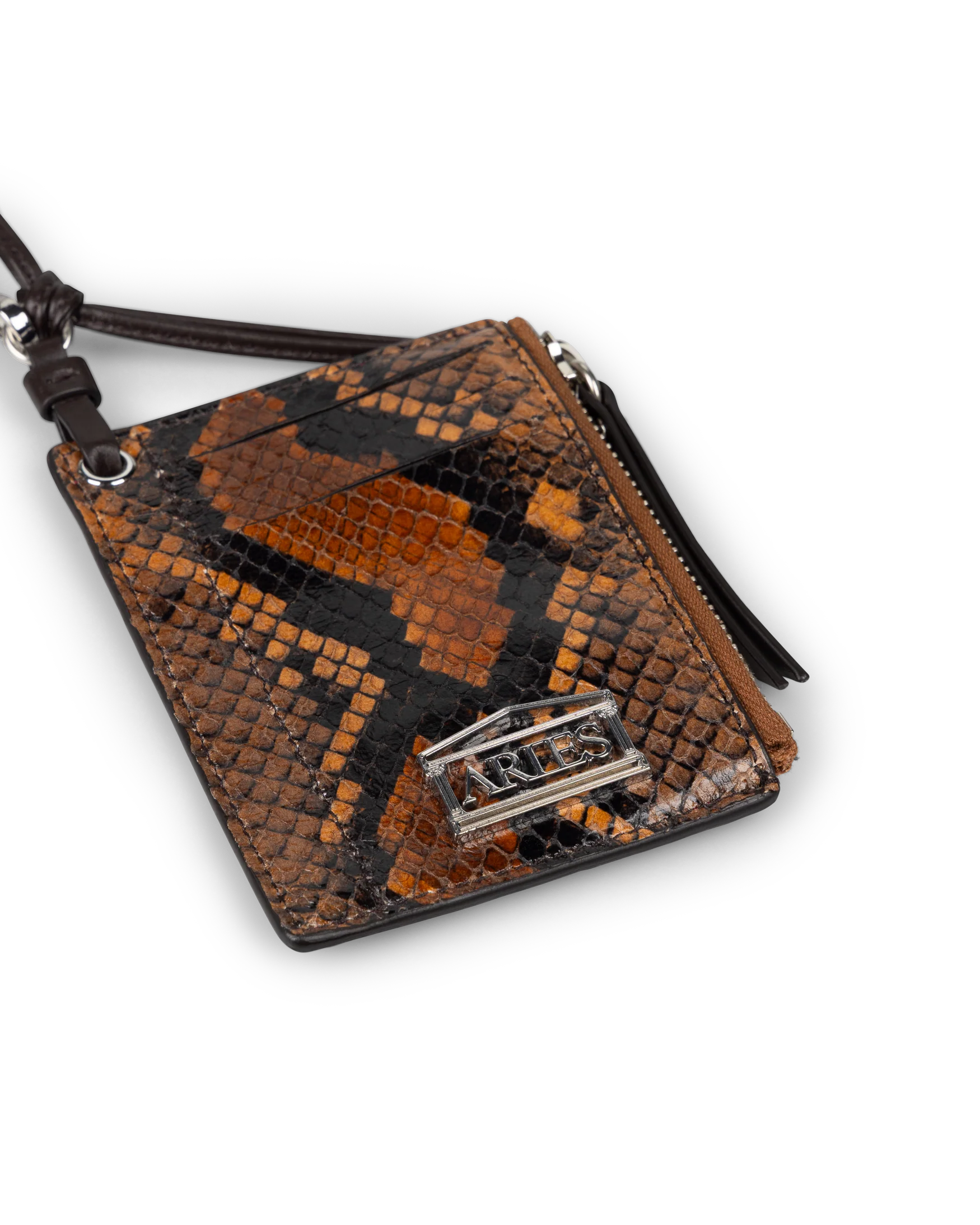 Patchwork Snake Print Leather Card Holder - Image 3