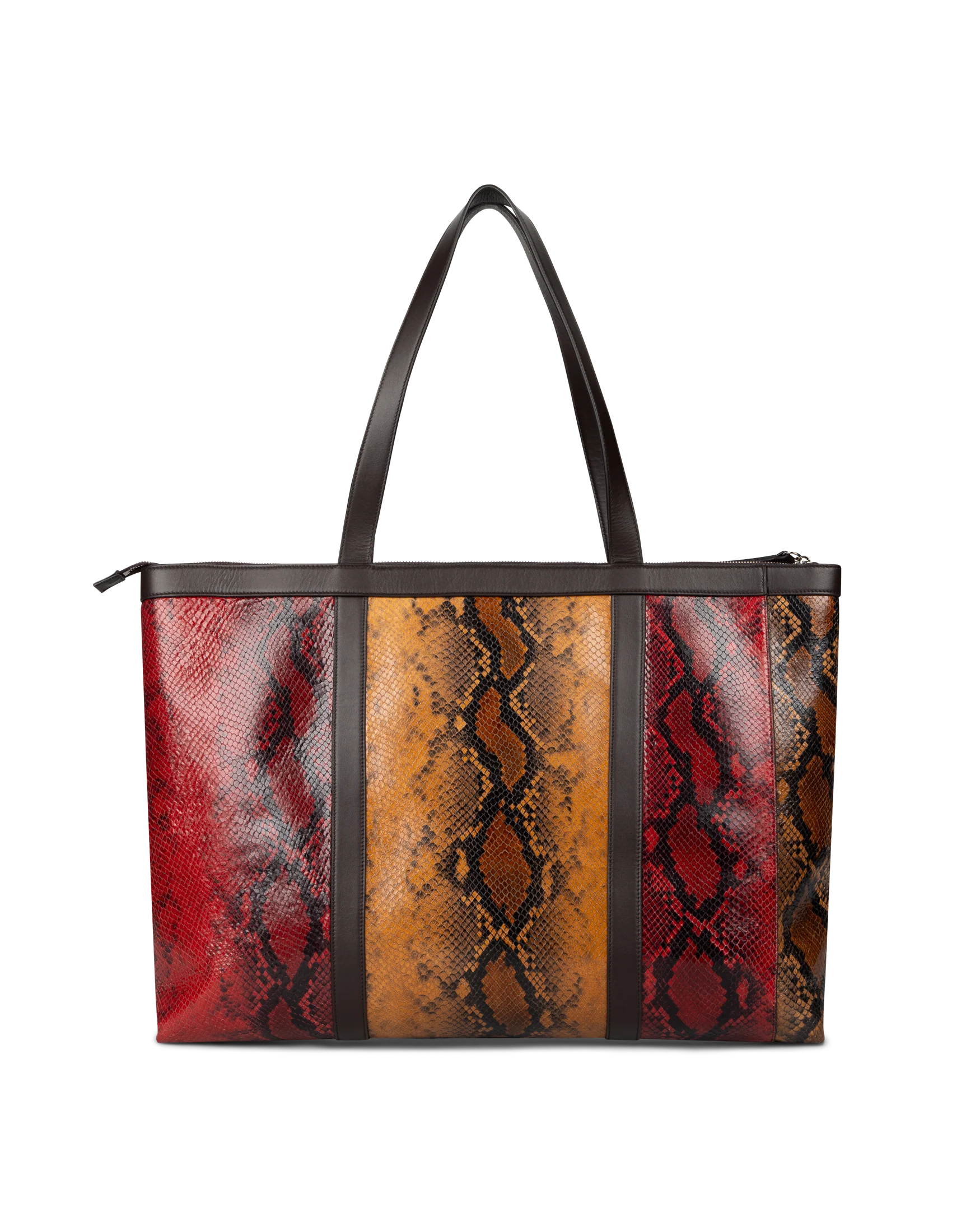 Patchwork Snake Print Leather Niner Shopper Bag - Image 3