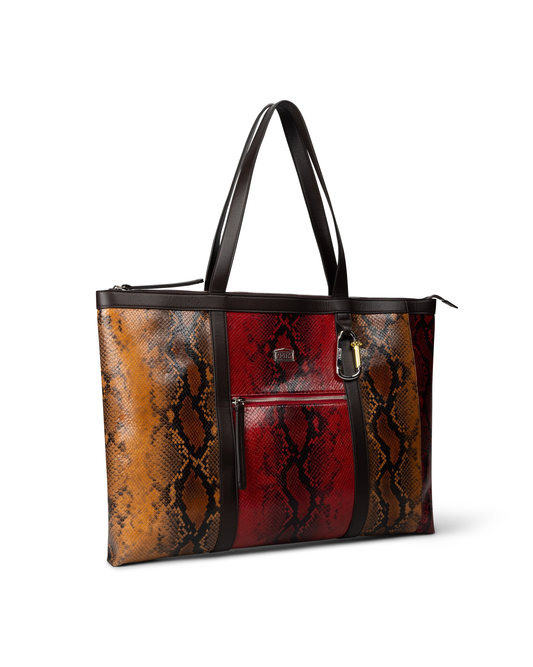 Patchwork Snake Print Leather Niner Shopper Bag - Image 4