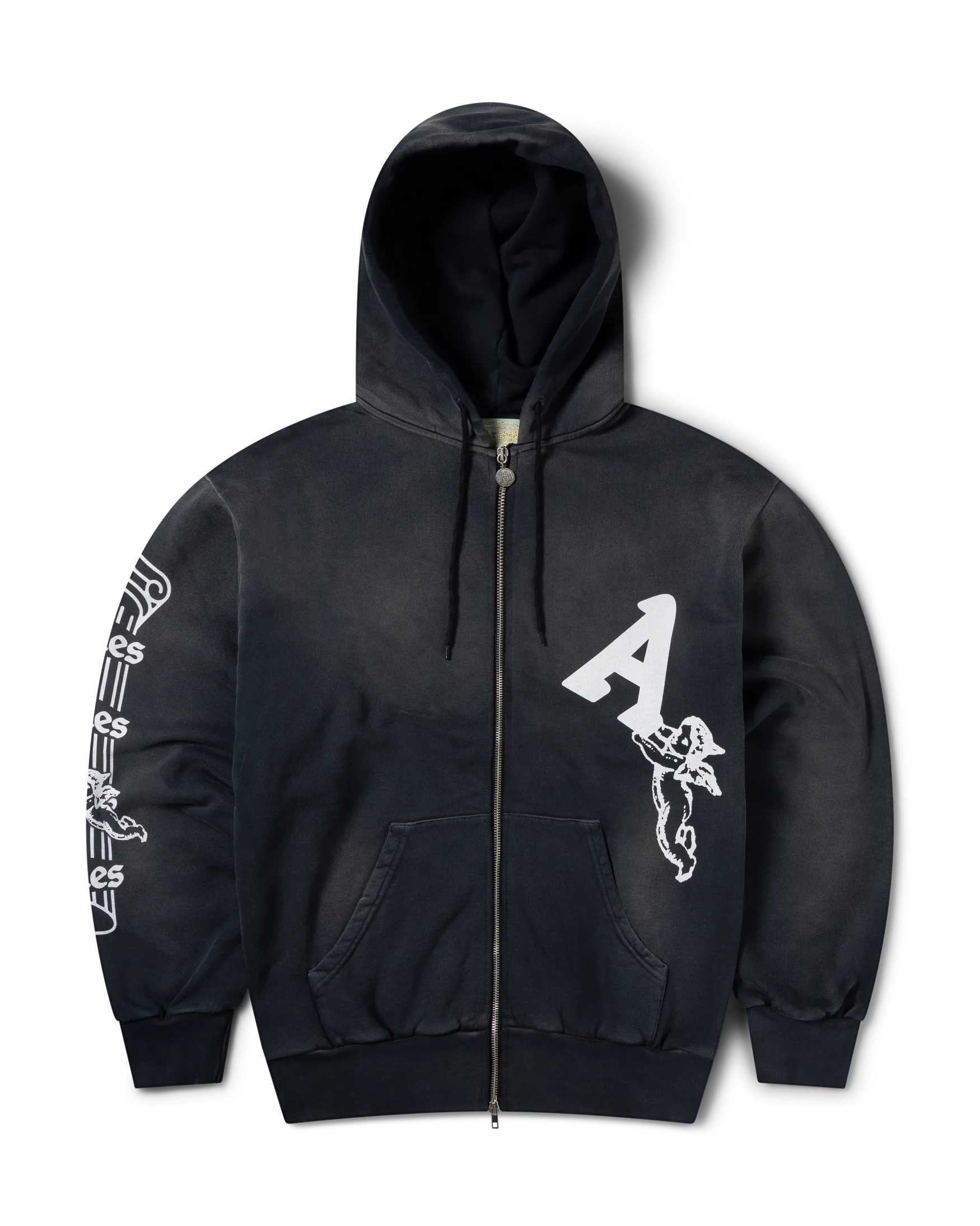 Premium Aged Cherub Column Zip Hoodie