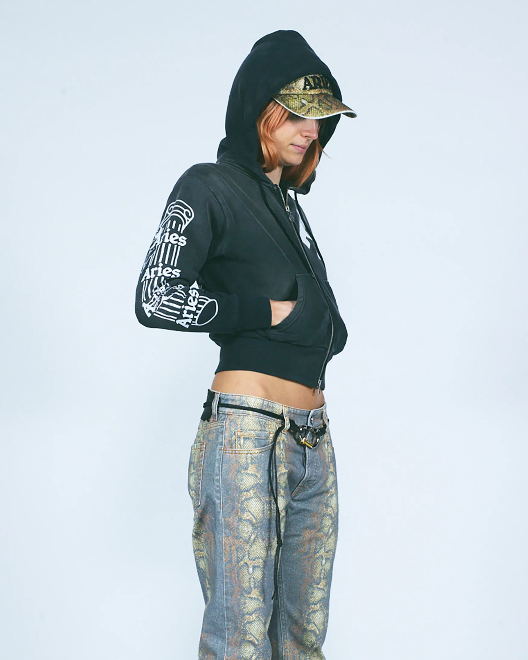 Premium Aged Cherub Column Zip Hoodie - Image 2