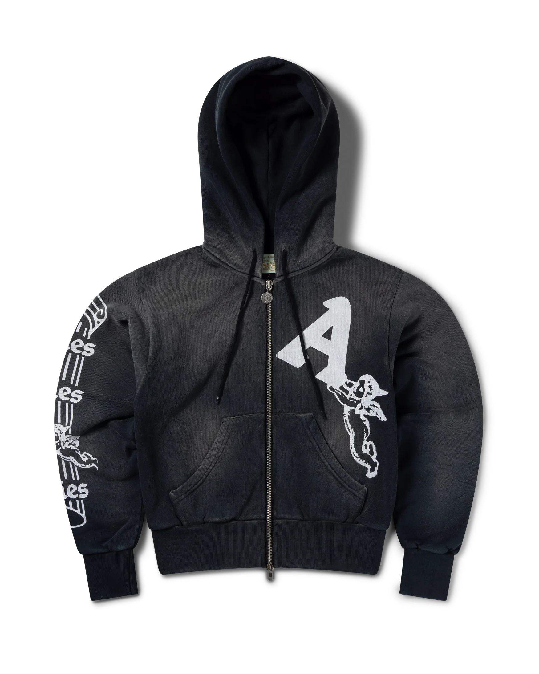 Premium Aged Cherub Column Zip Hoodie - Image 4
