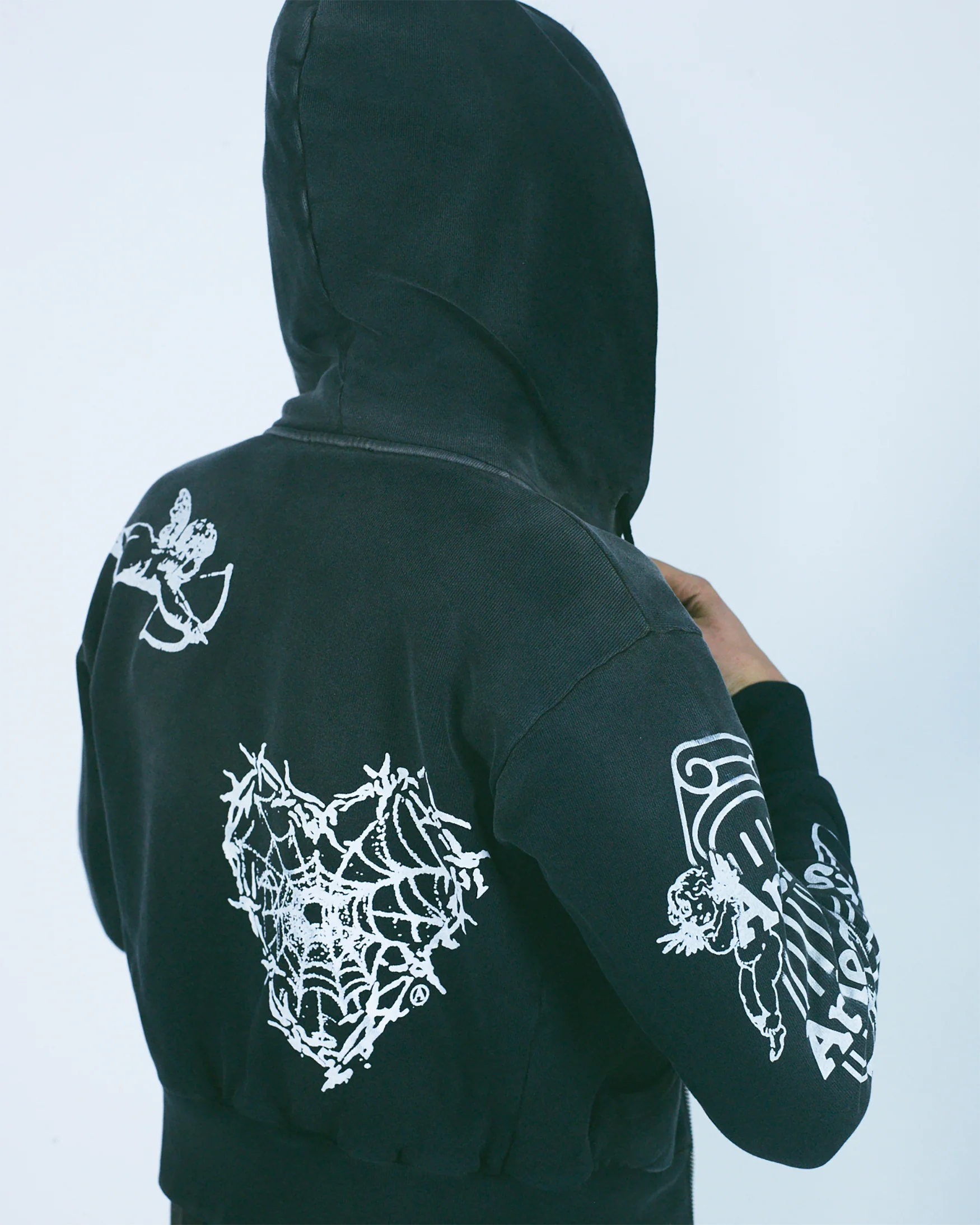 Premium Aged Cherub Column Zip Hoodie - Image 9