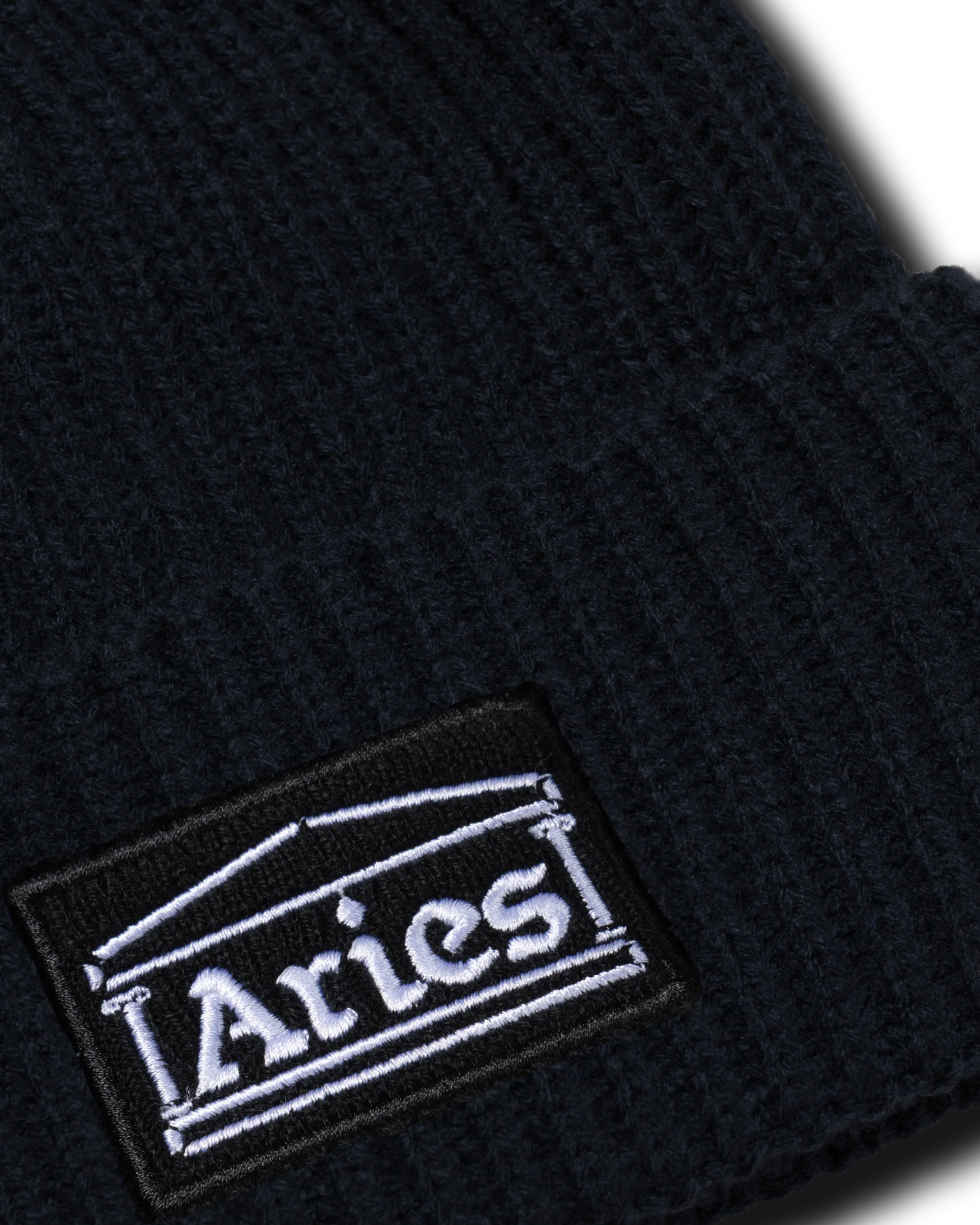 Temple Patch Rib Knit Beanie - Image 3