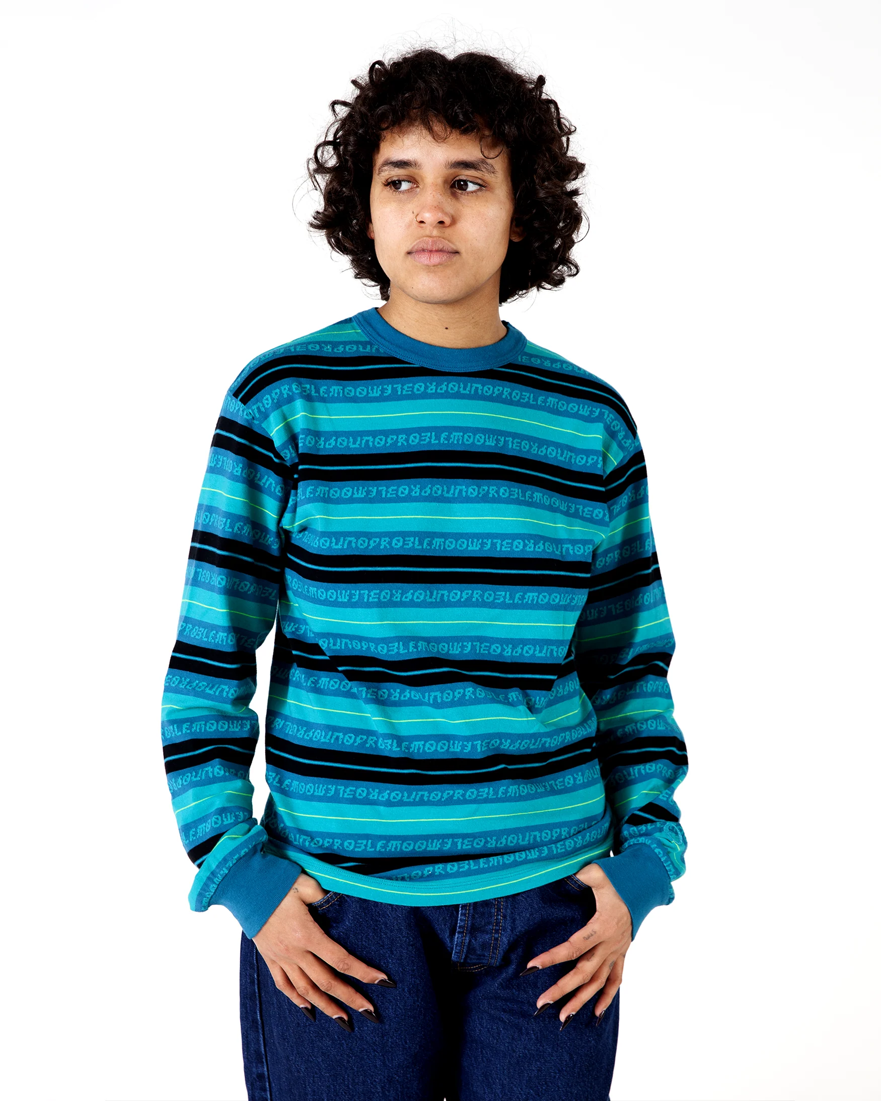 Jacquard Stripe LS Tee - Image 2