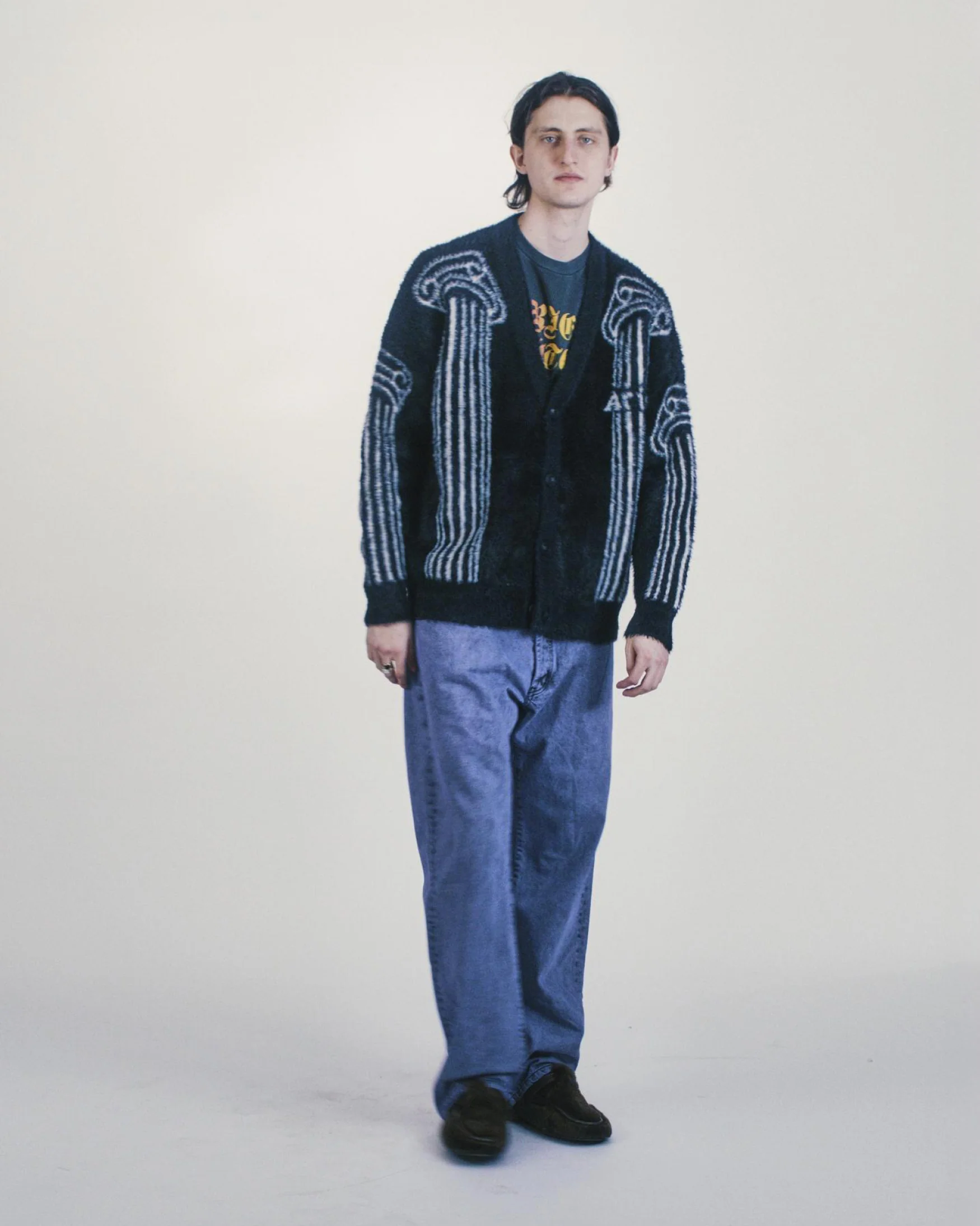 Oversized Chenille Column Knit Cardigan - Image 2