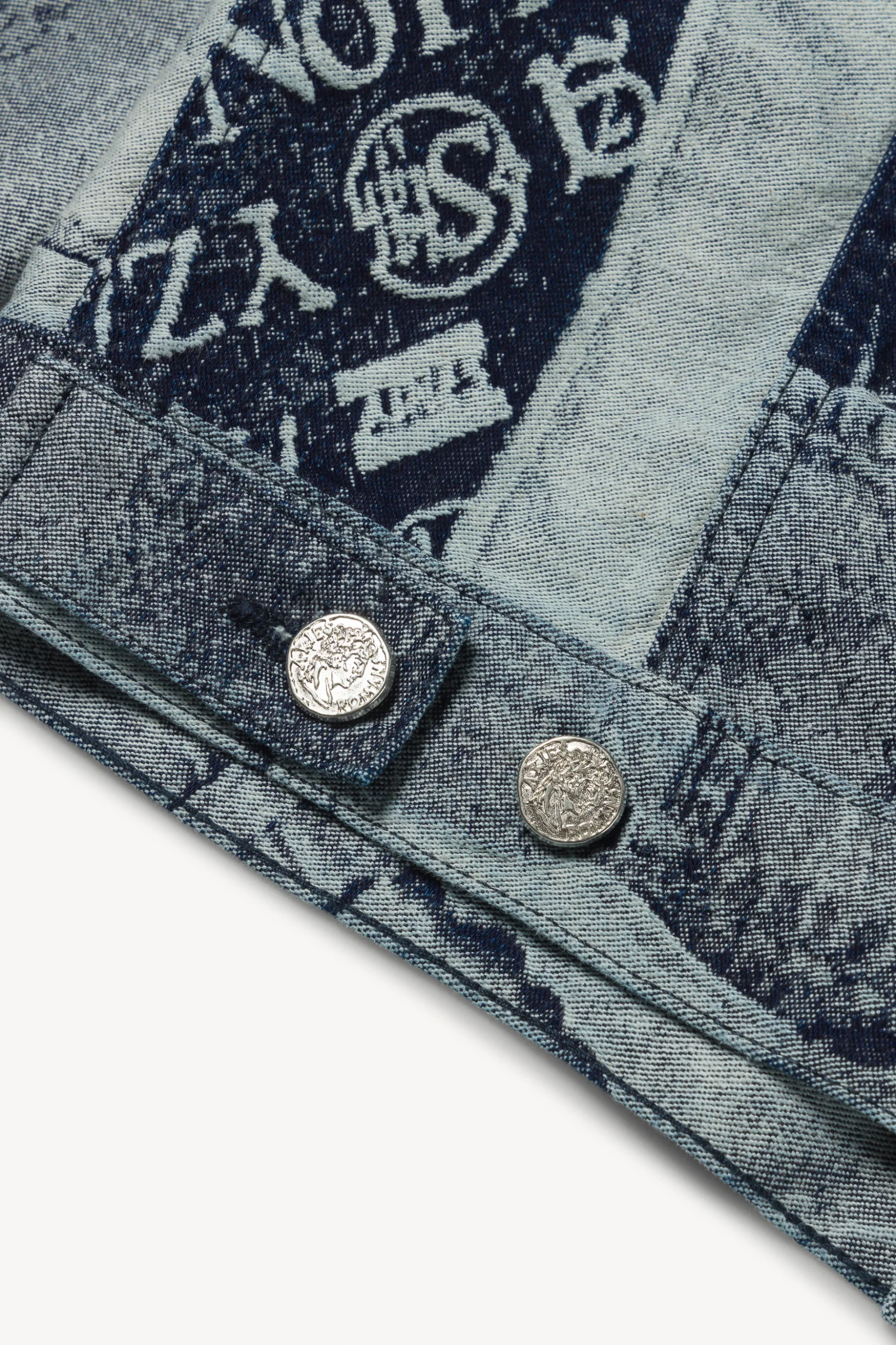 Patchwork Jacquard Trucker Jacket - Image 6