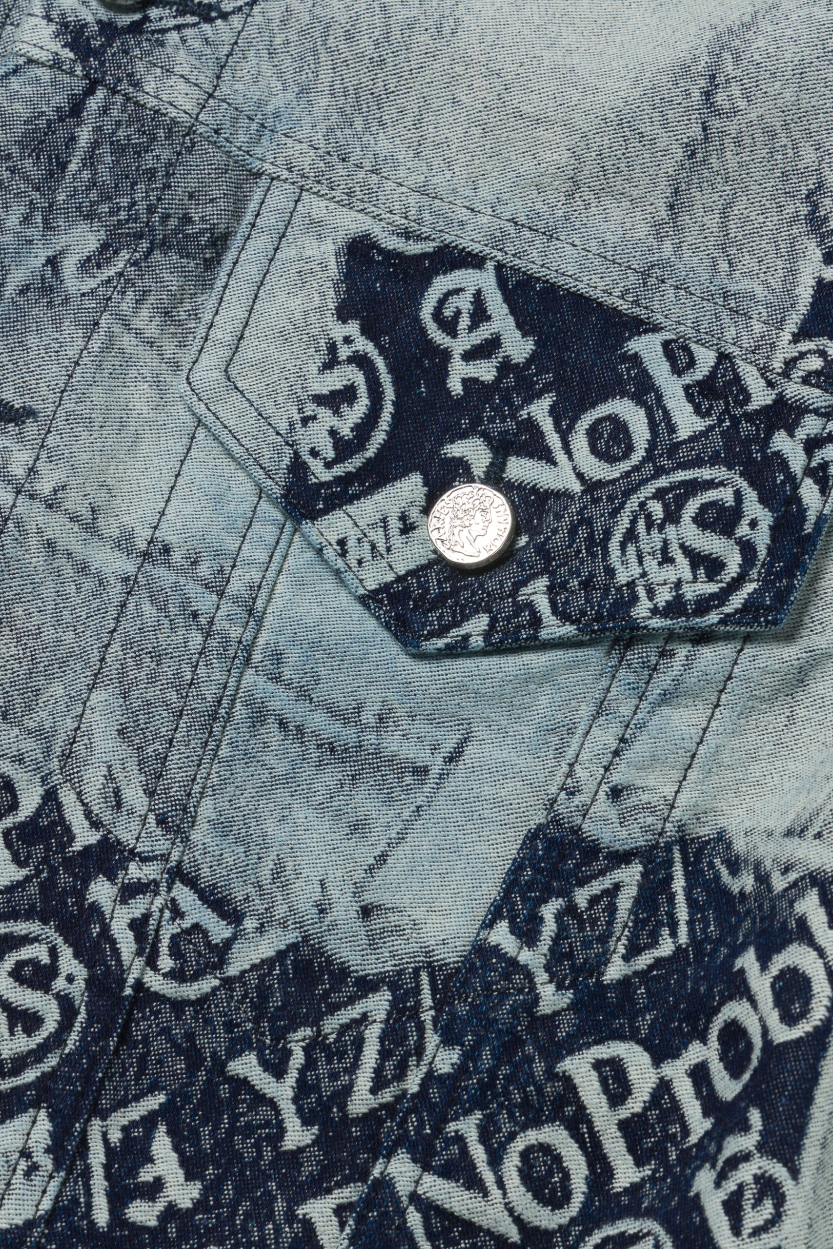 Patchwork Jacquard Trucker Jacket - Image 9