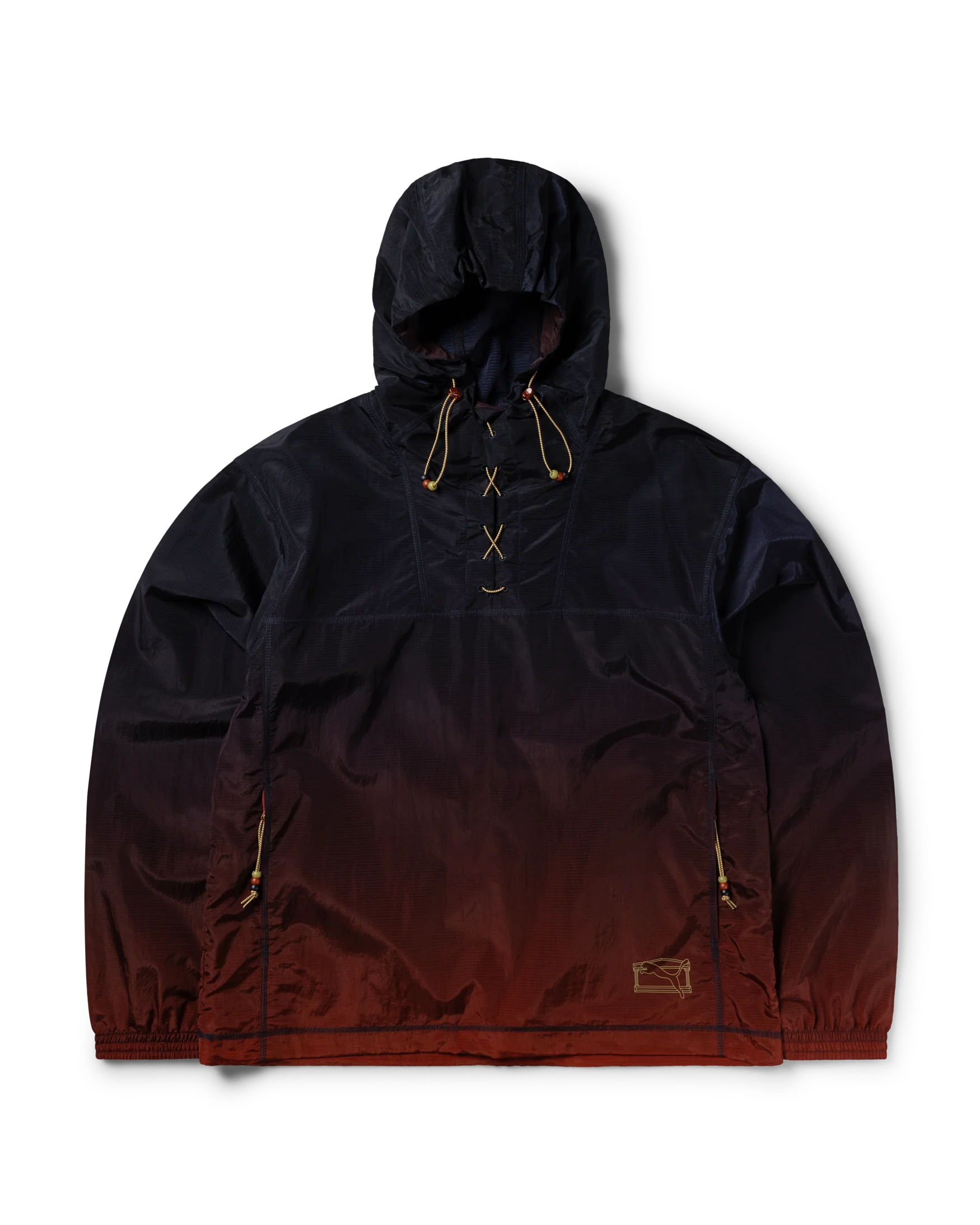 puma x aries ombre nylon quarter lace hooded jacket