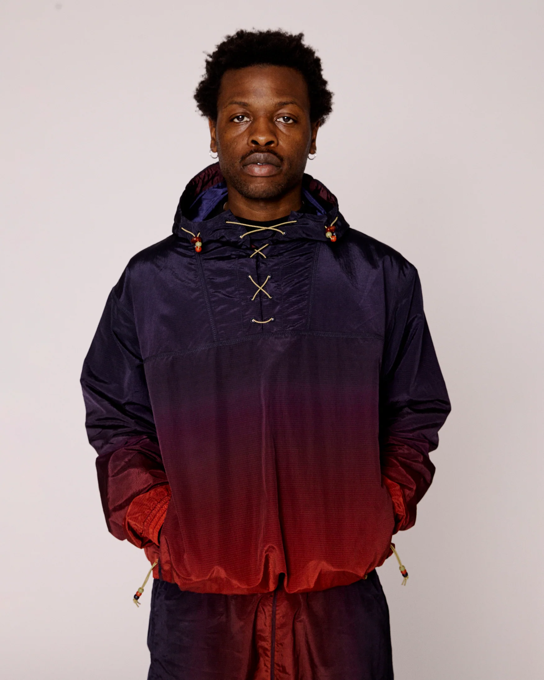 puma x aries ombre nylon quarter lace hooded jacket - Image 2