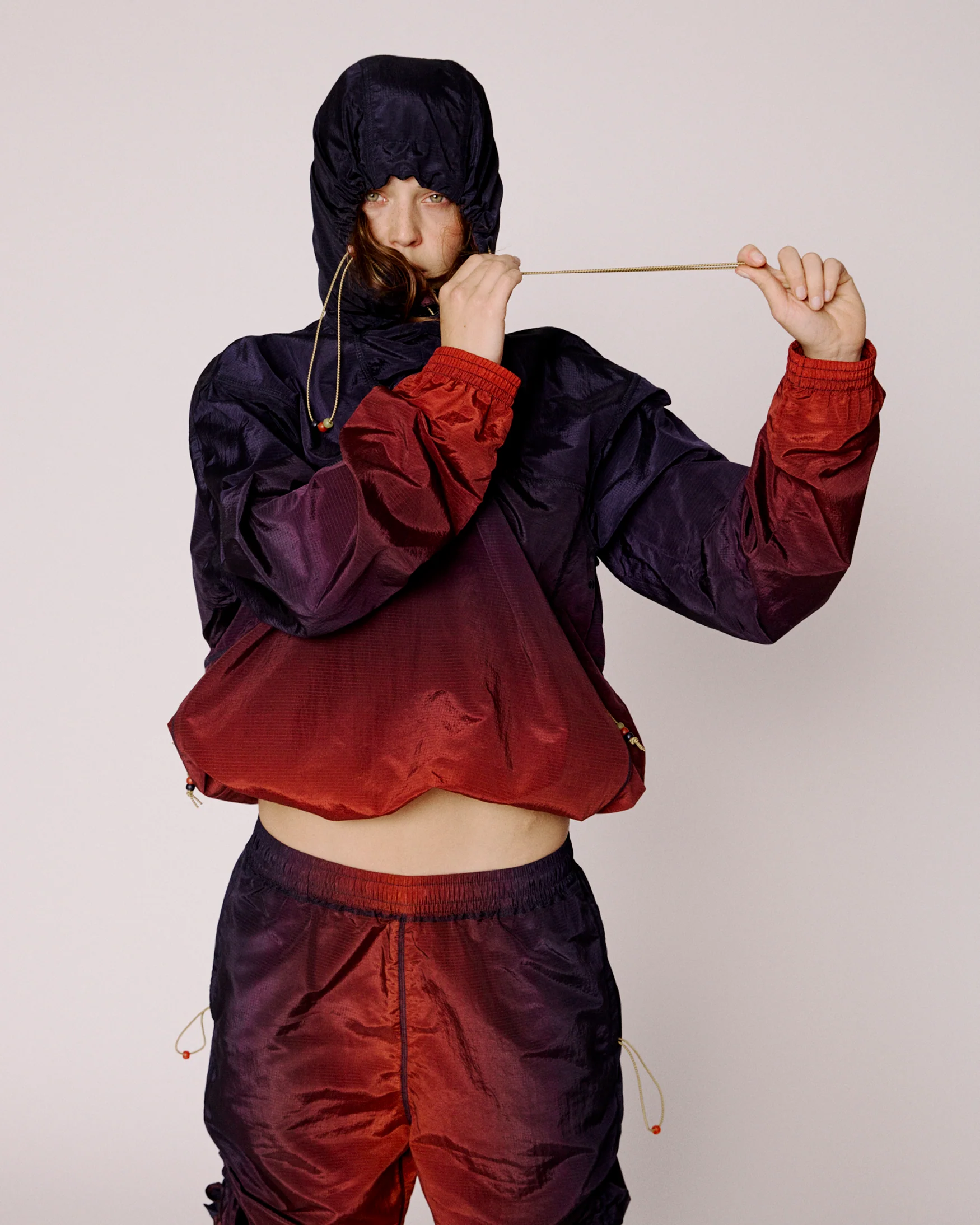 puma x aries ombre nylon quarter lace hooded jacket - Image 4