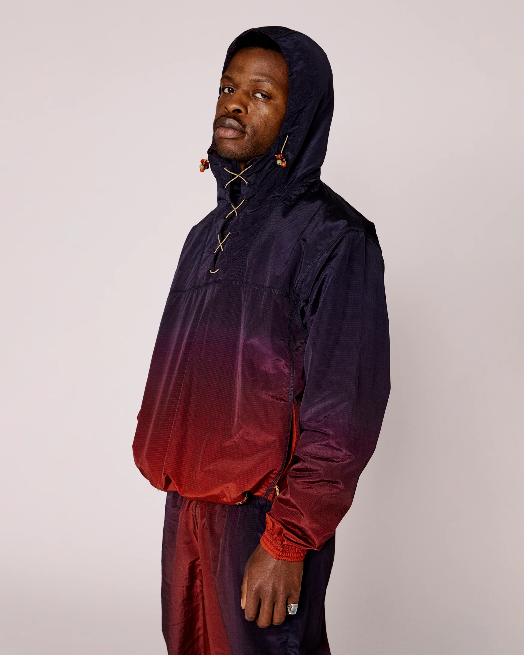 puma x aries ombre nylon quarter lace hooded jacket - Image 5