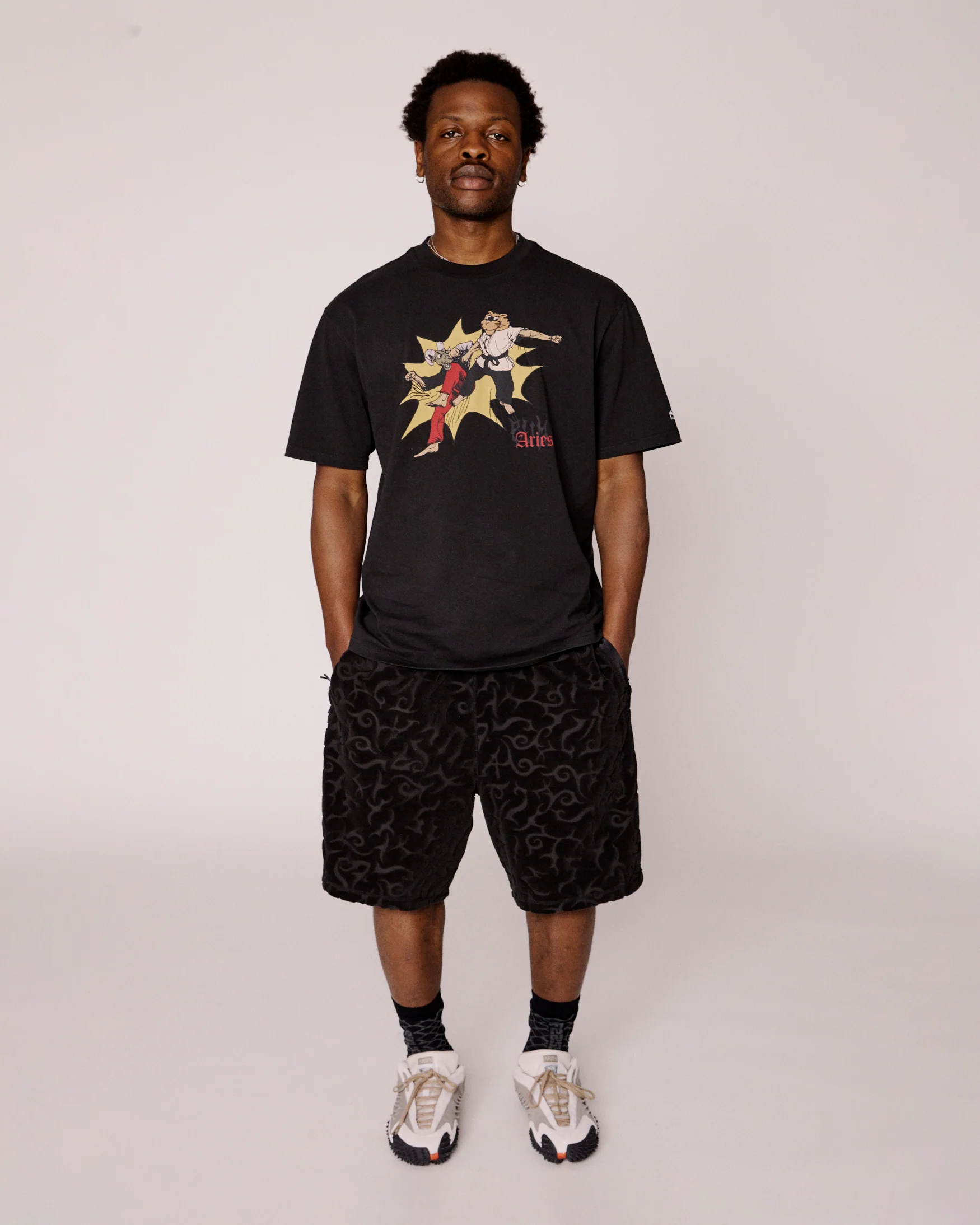 puma x aries tribal jacquard towelling shorts - Image 2