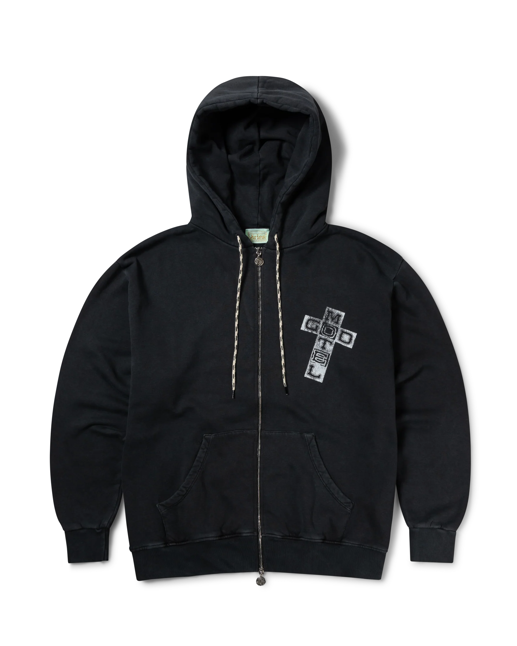Faded God Town Zip Through Hoodie