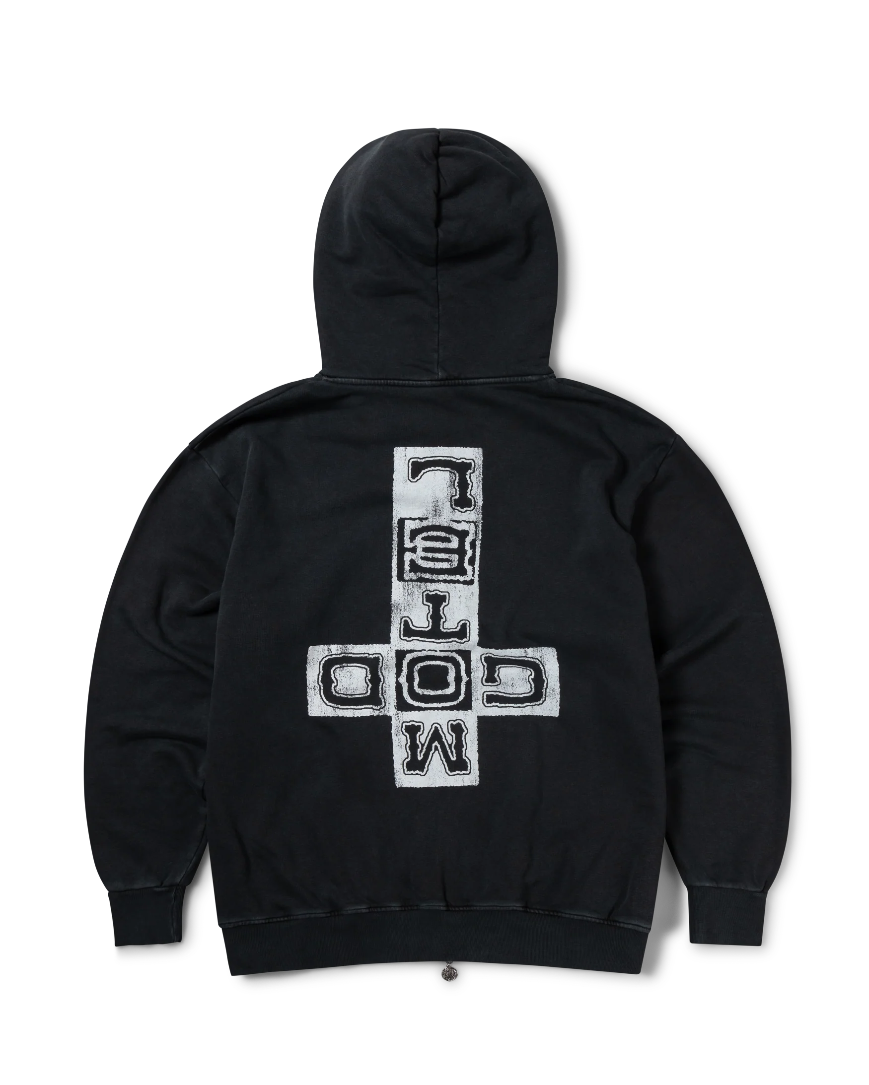 Faded God Town Zip Through Hoodie - Image 2
