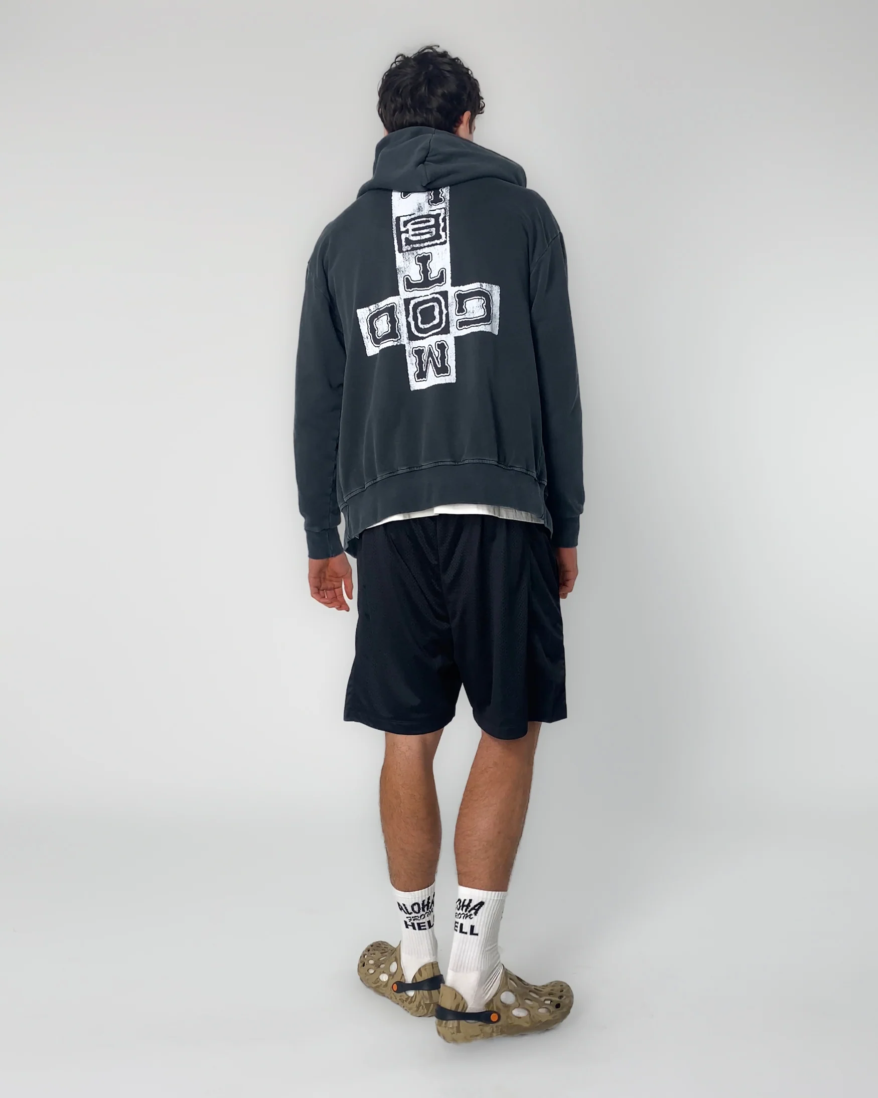 Faded God Town Zip Through Hoodie - Image 3