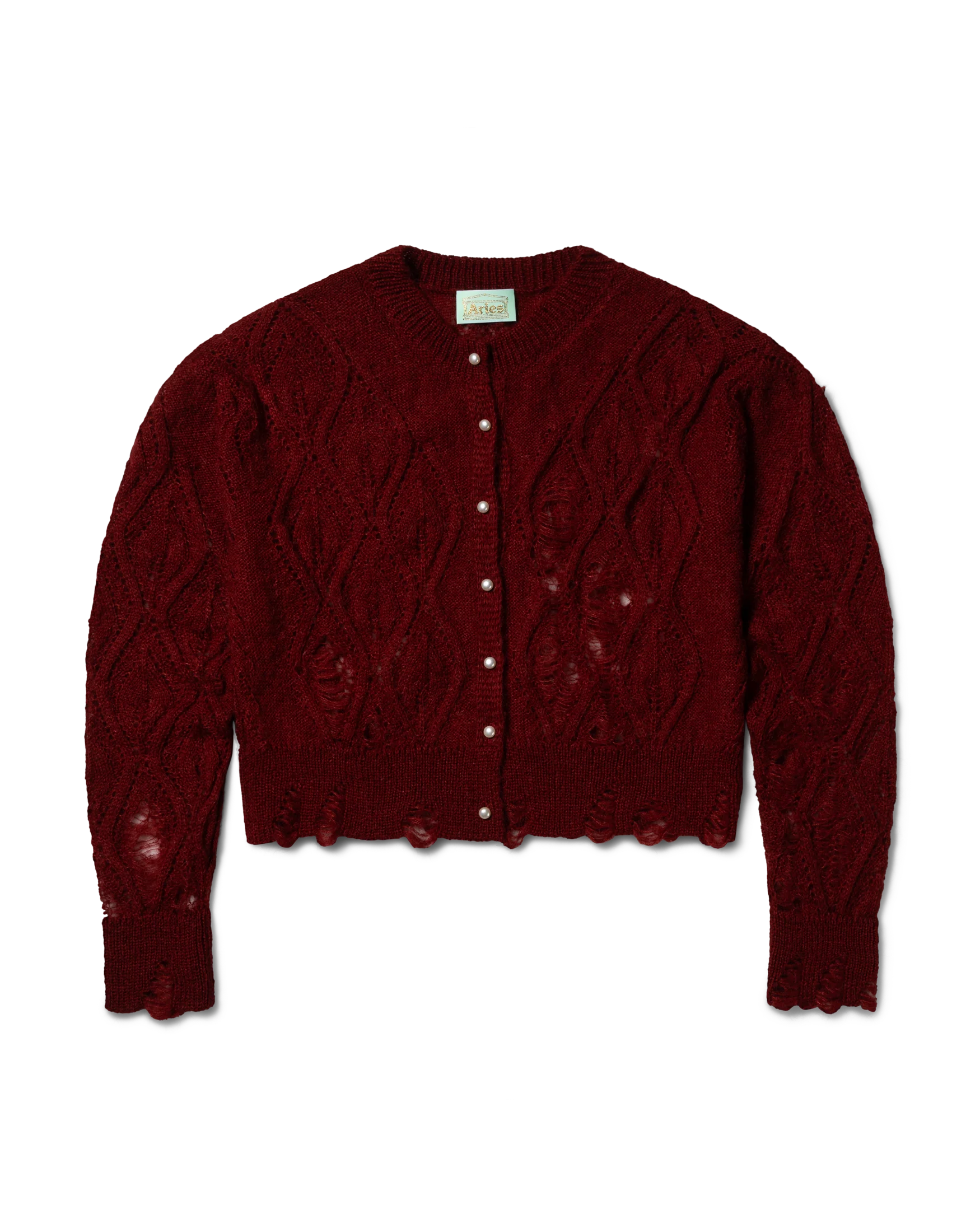 Lace Leaf and Ladders Mohair Cardigan