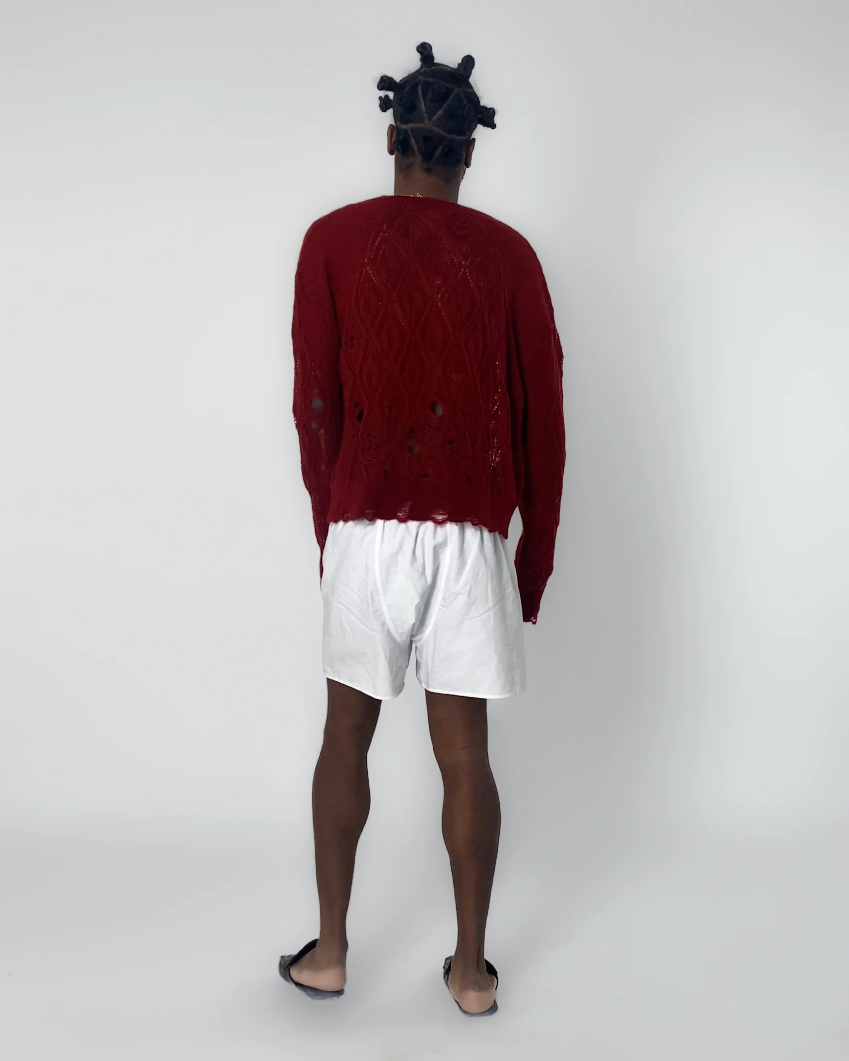 Lace Leaf and Ladders Mohair Cardigan - Image 4
