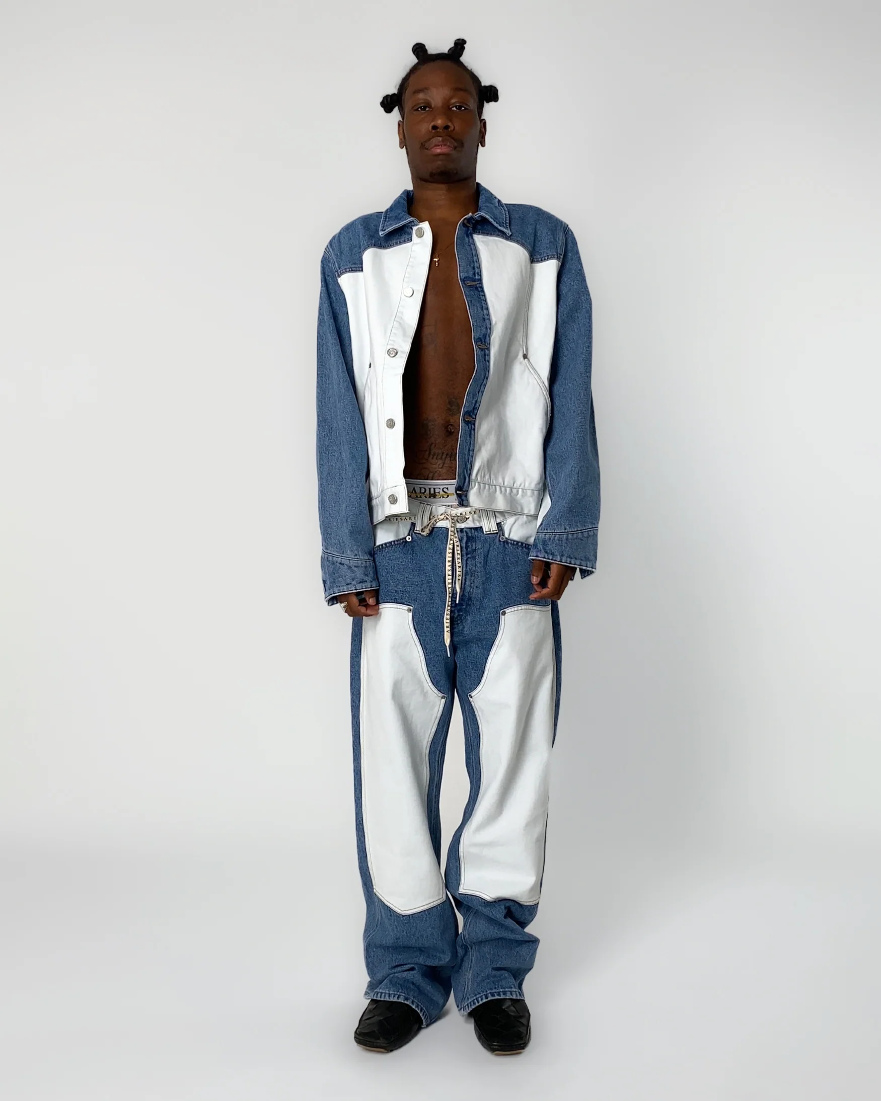 Patchwork Western Carpenter Jeans - Image 2