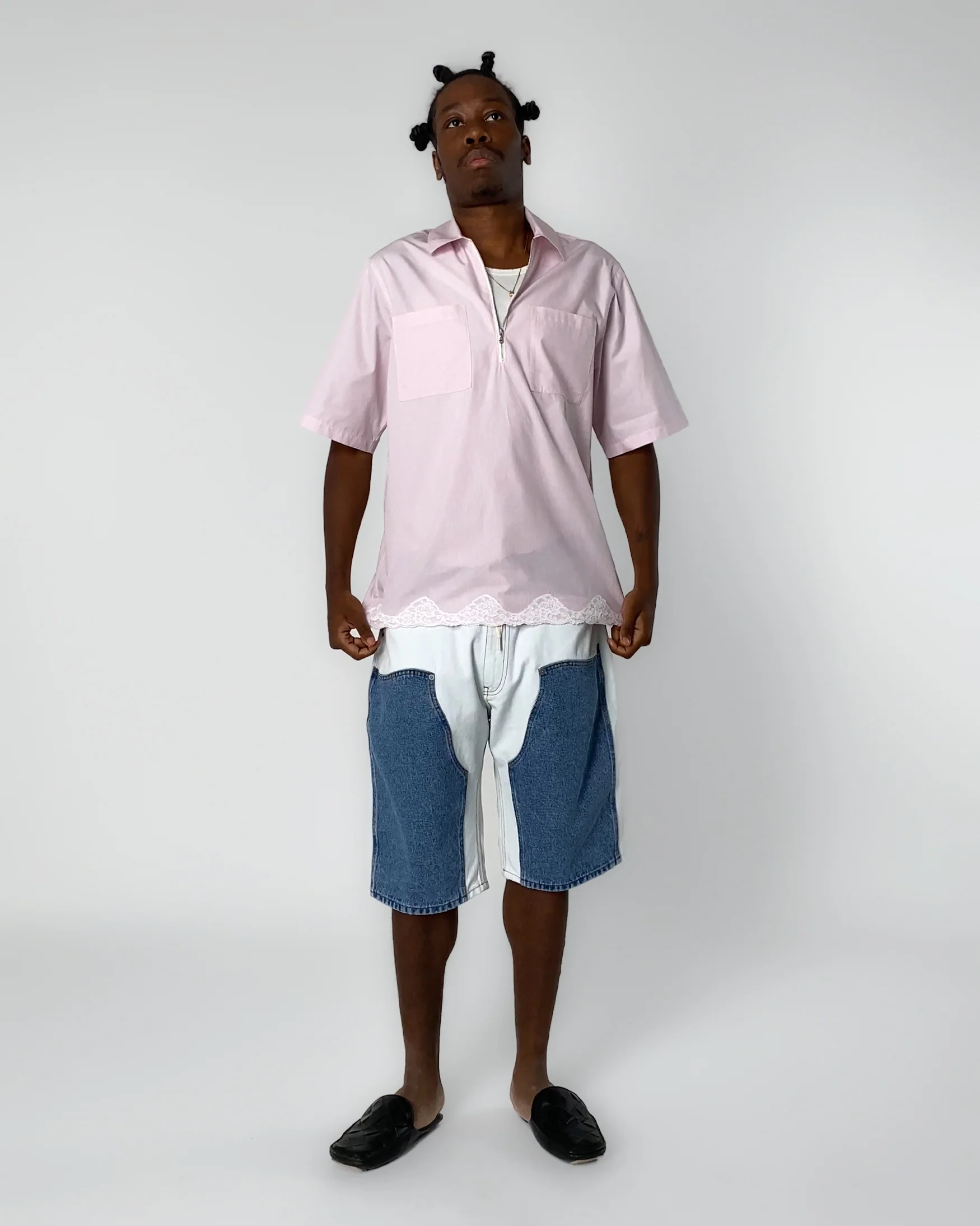 Patchwork Western Carpenter Shorts - Image 2