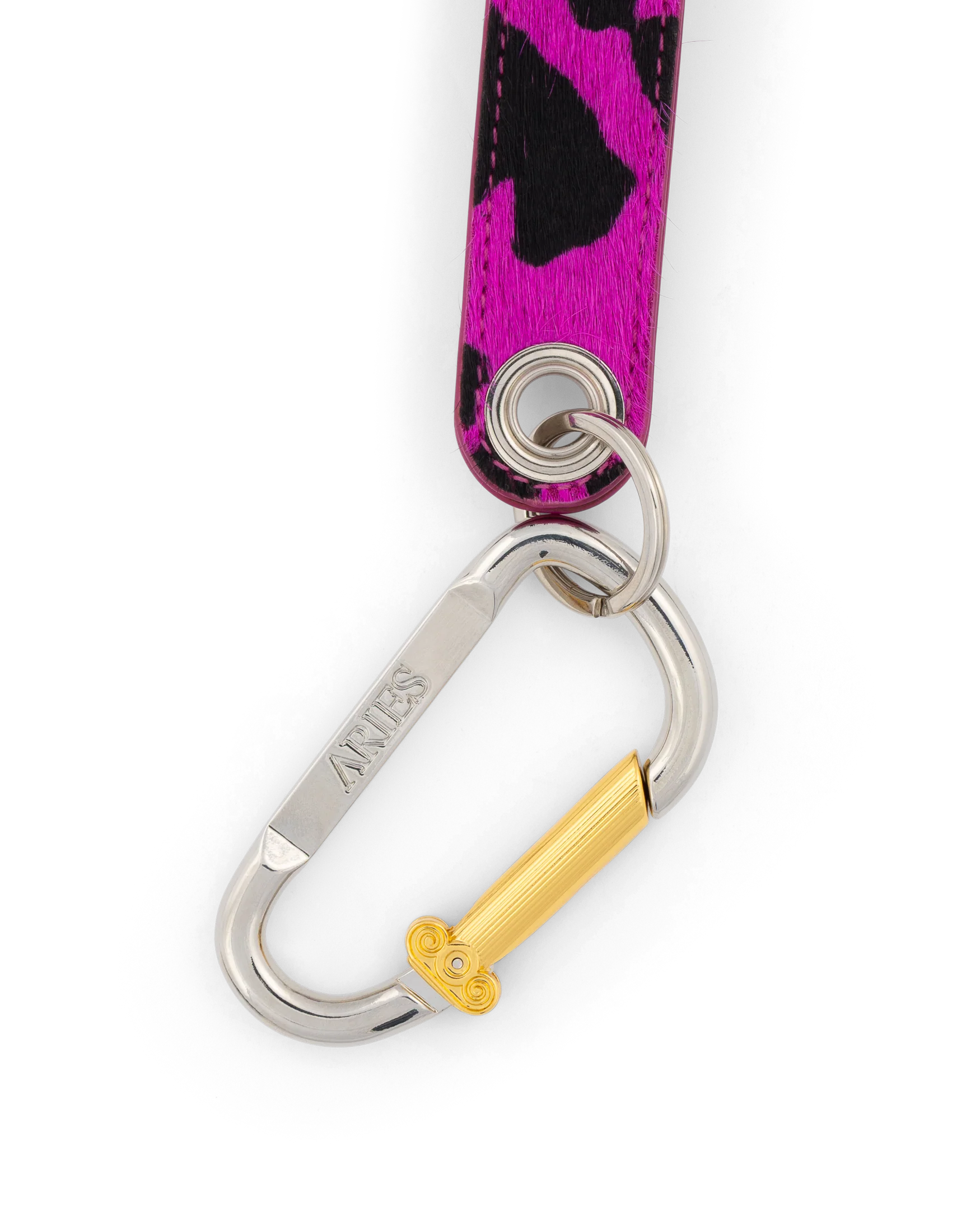Column Carabiner Cow Print Pony Keychain - Image 2