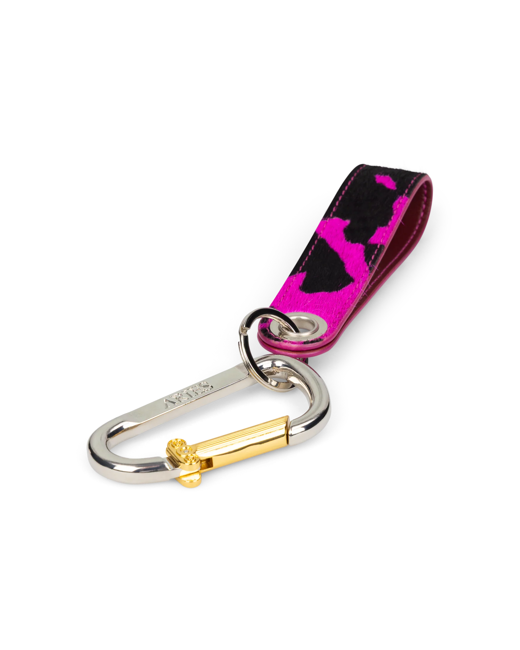 Column Carabiner Cow Print Pony Keychain - Image 3