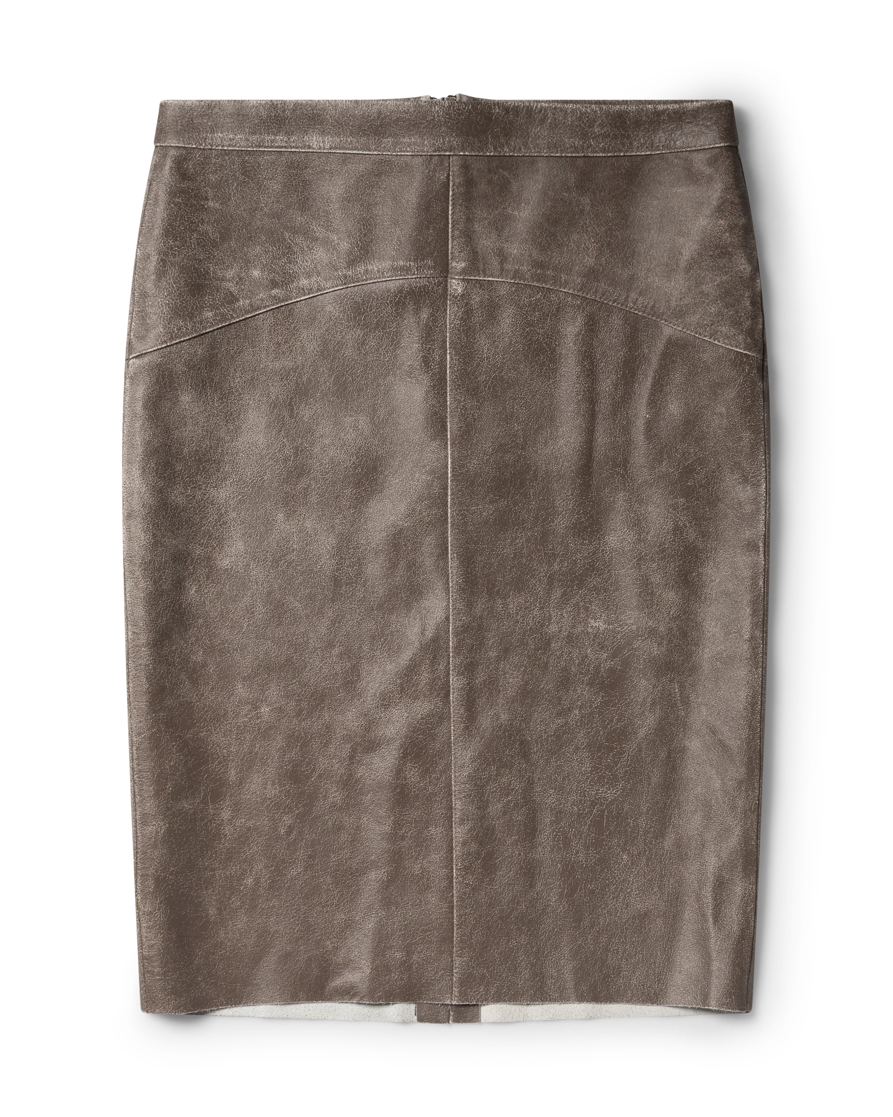 Distressed Leather Pencil Skirt