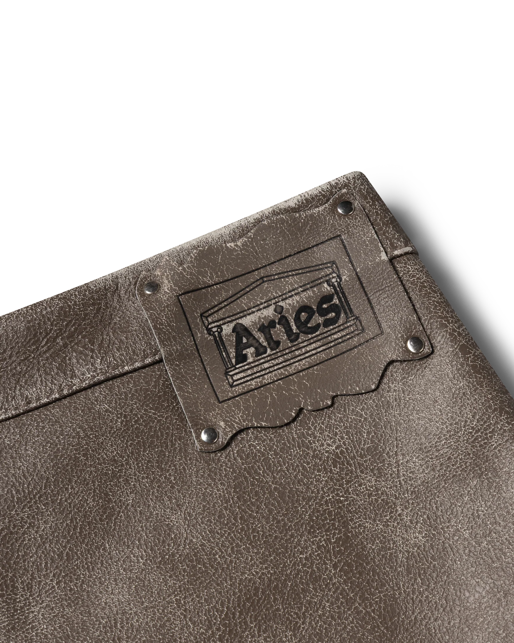 Distressed Leather Pencil Skirt - Image 4
