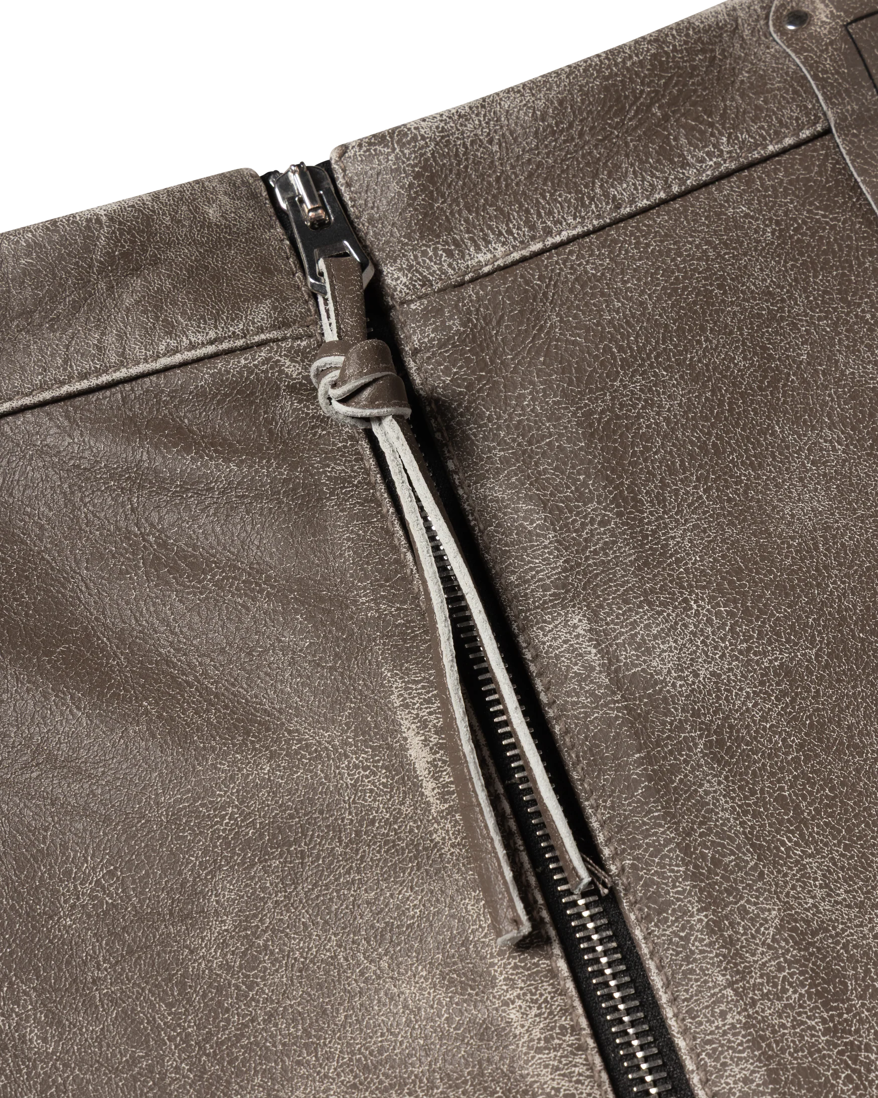 Distressed Leather Pencil Skirt - Image 6