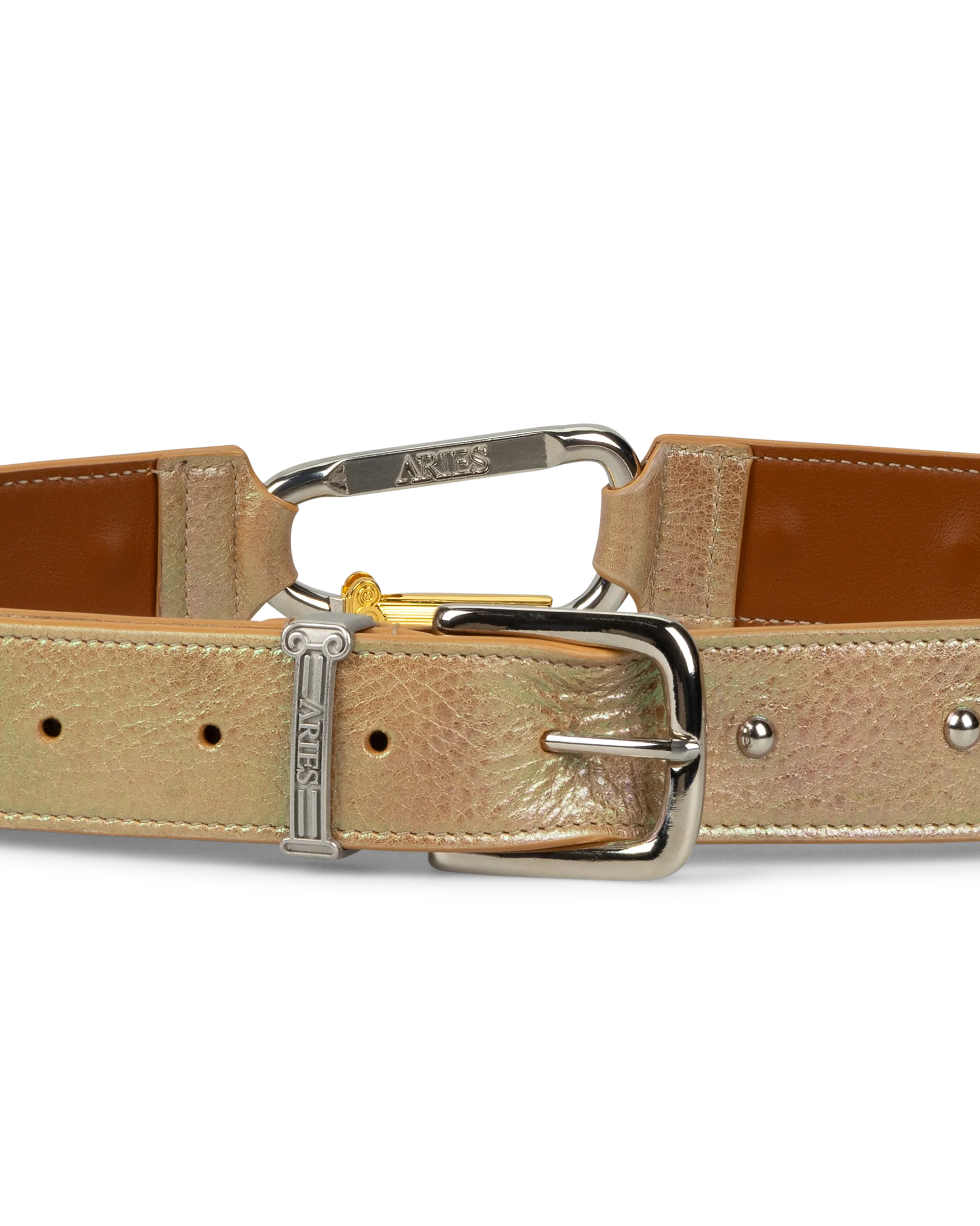 Pearl Leather Studded Mazzo Belt - Image 3